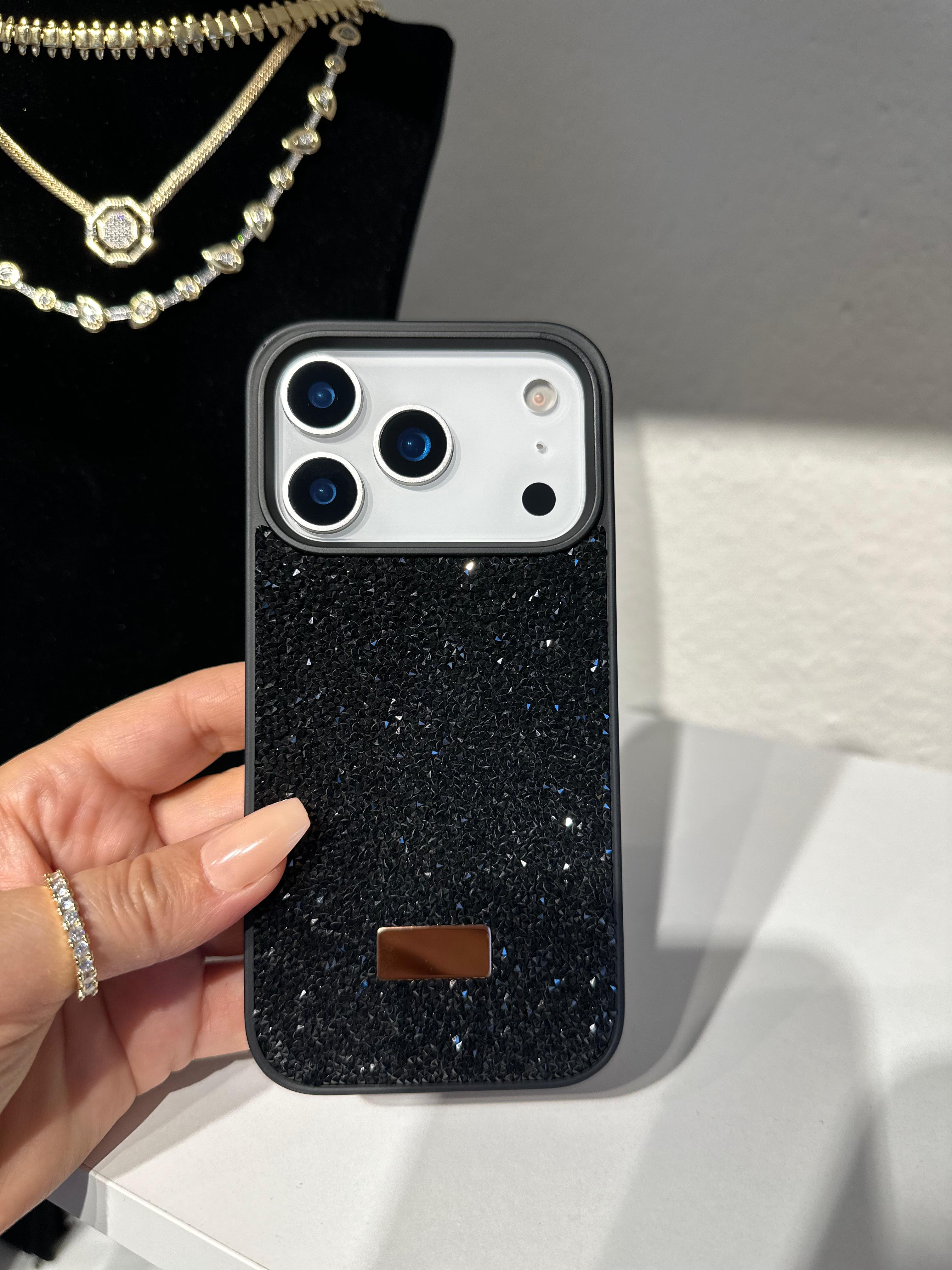 Diamond Simli Kılıf - Siyah