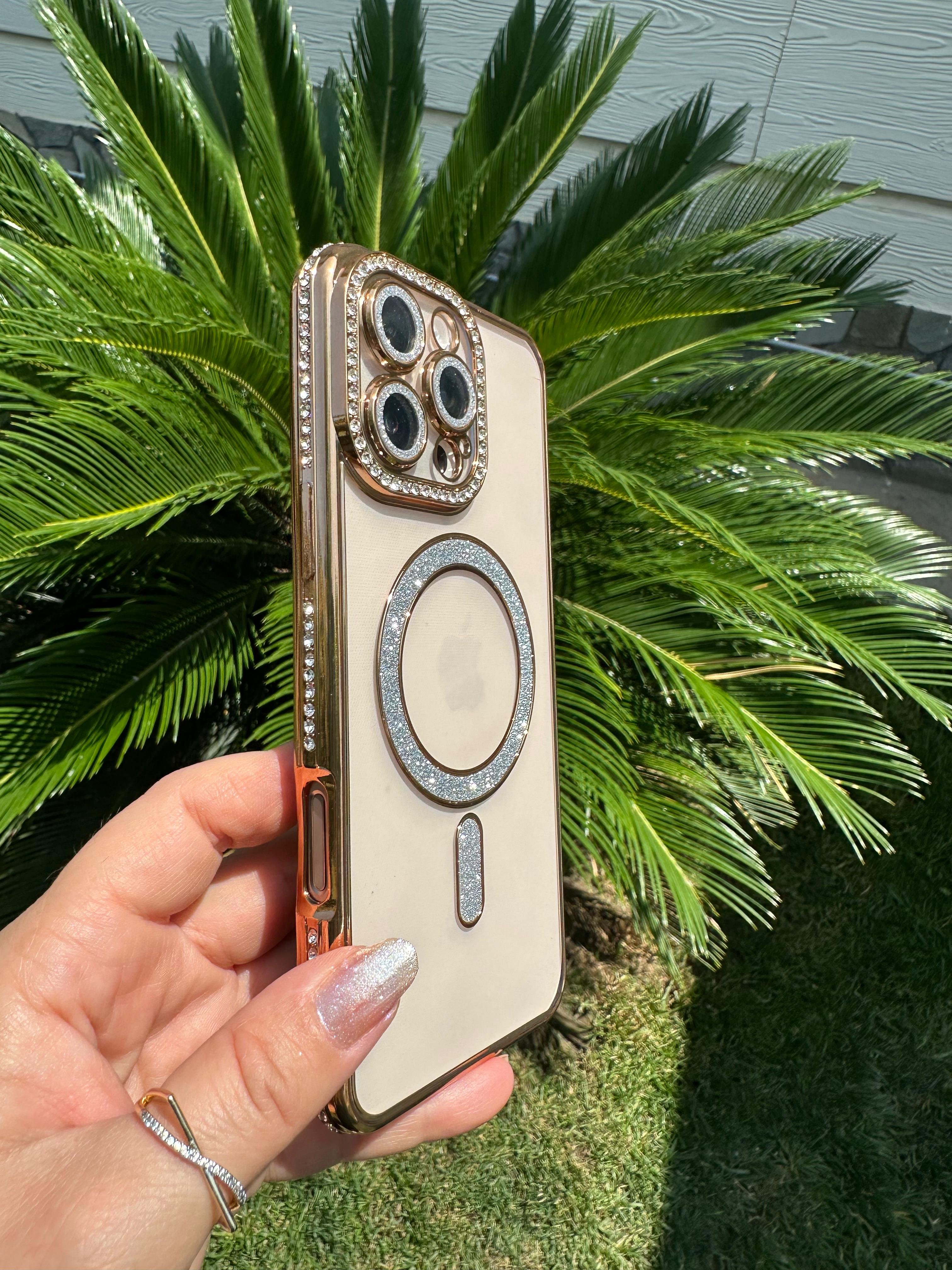 Swarovski Taşlı Kamera Korumalı Kılıf - Gold