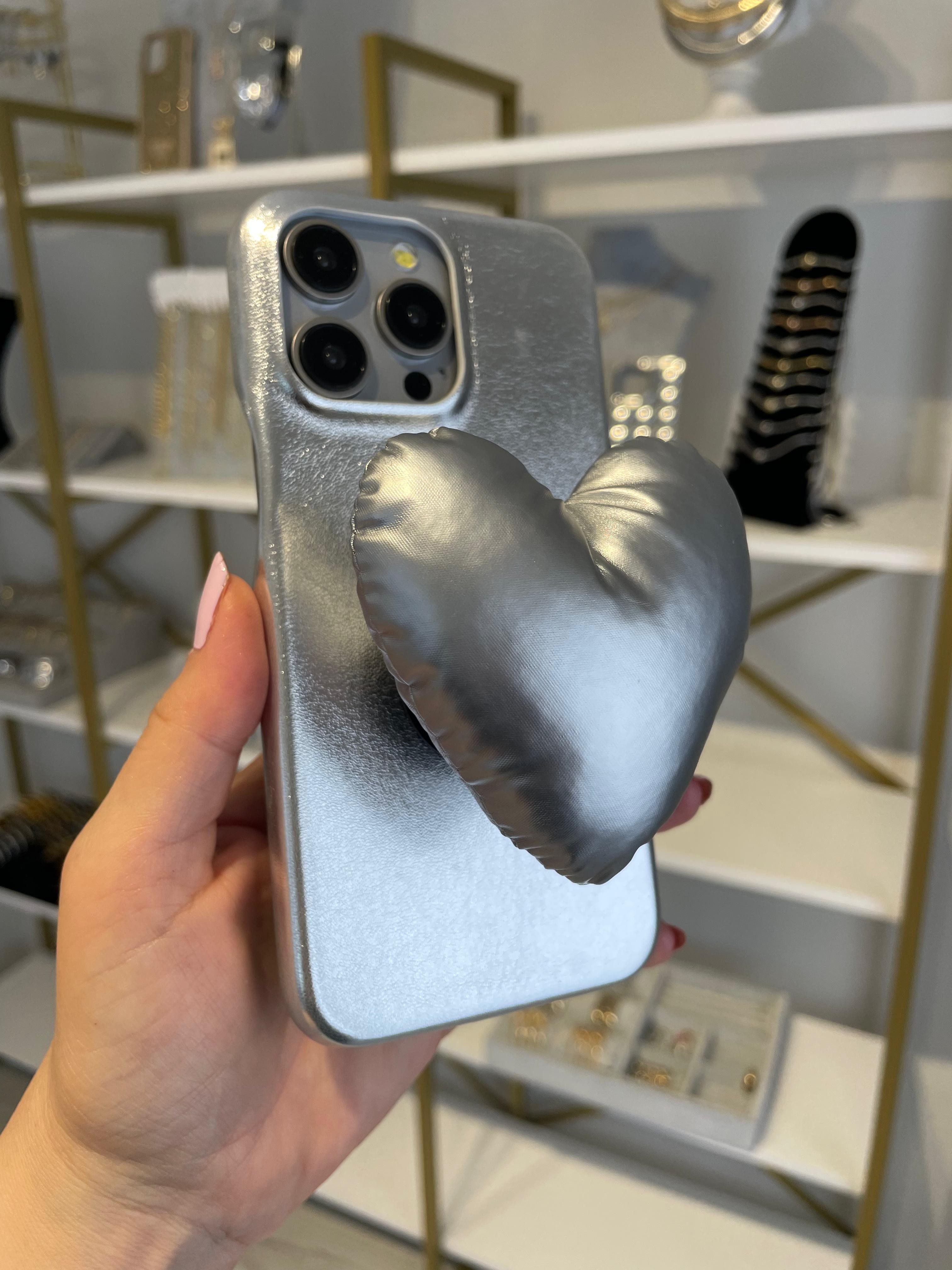GG Kalpli Popsocket'lı Silver Kılıf