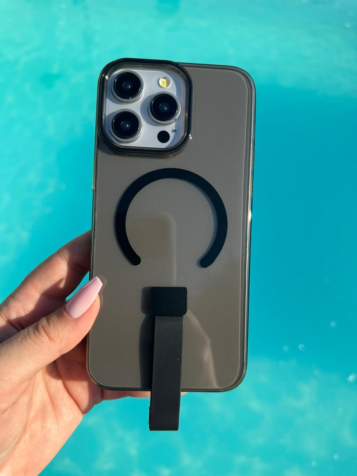 Magsafe Özellikli HoldEase Şeffaf Kılıf - Siyah