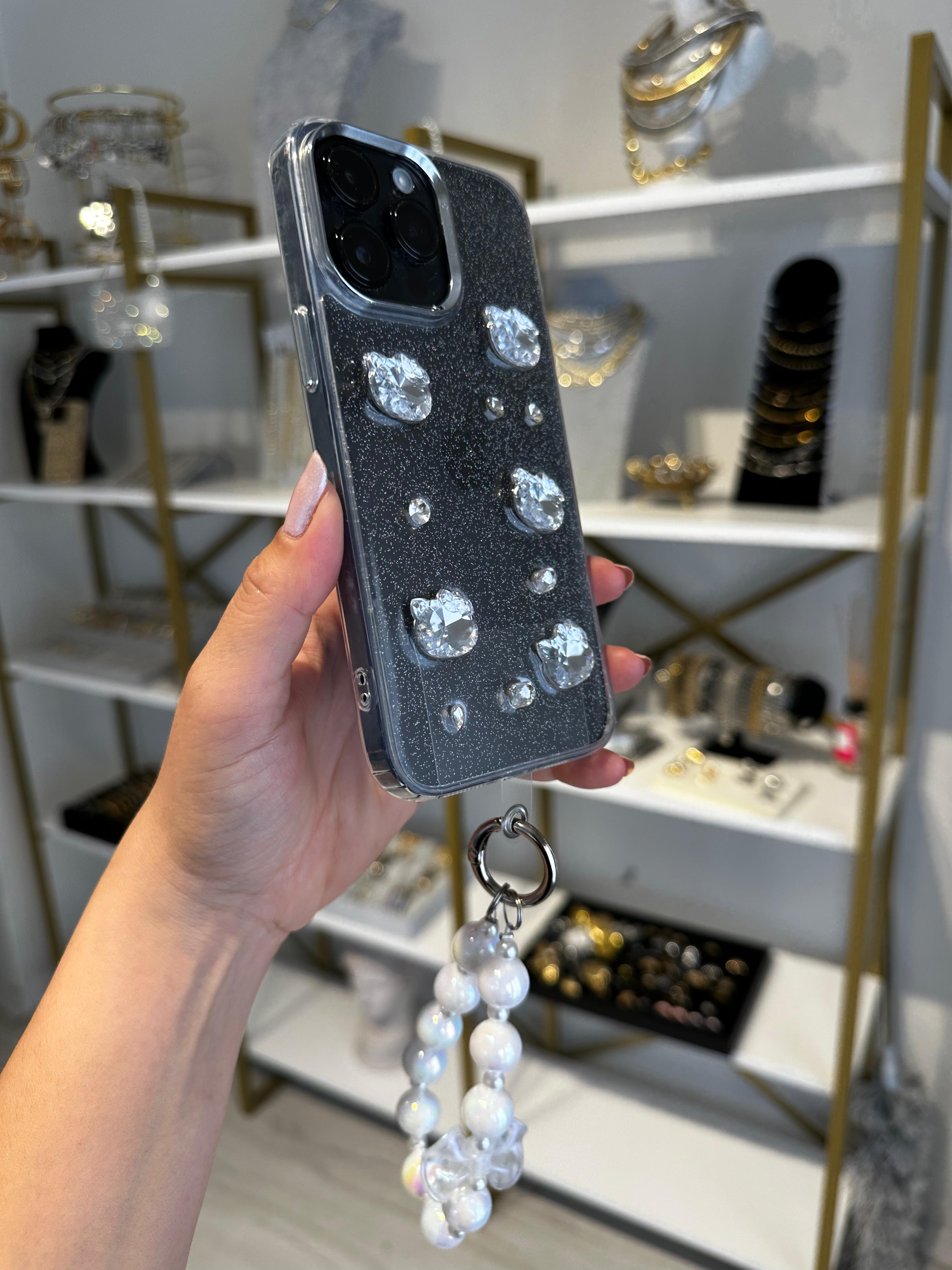 Hello K. Taşlı Simli Şeffaf Kılıf