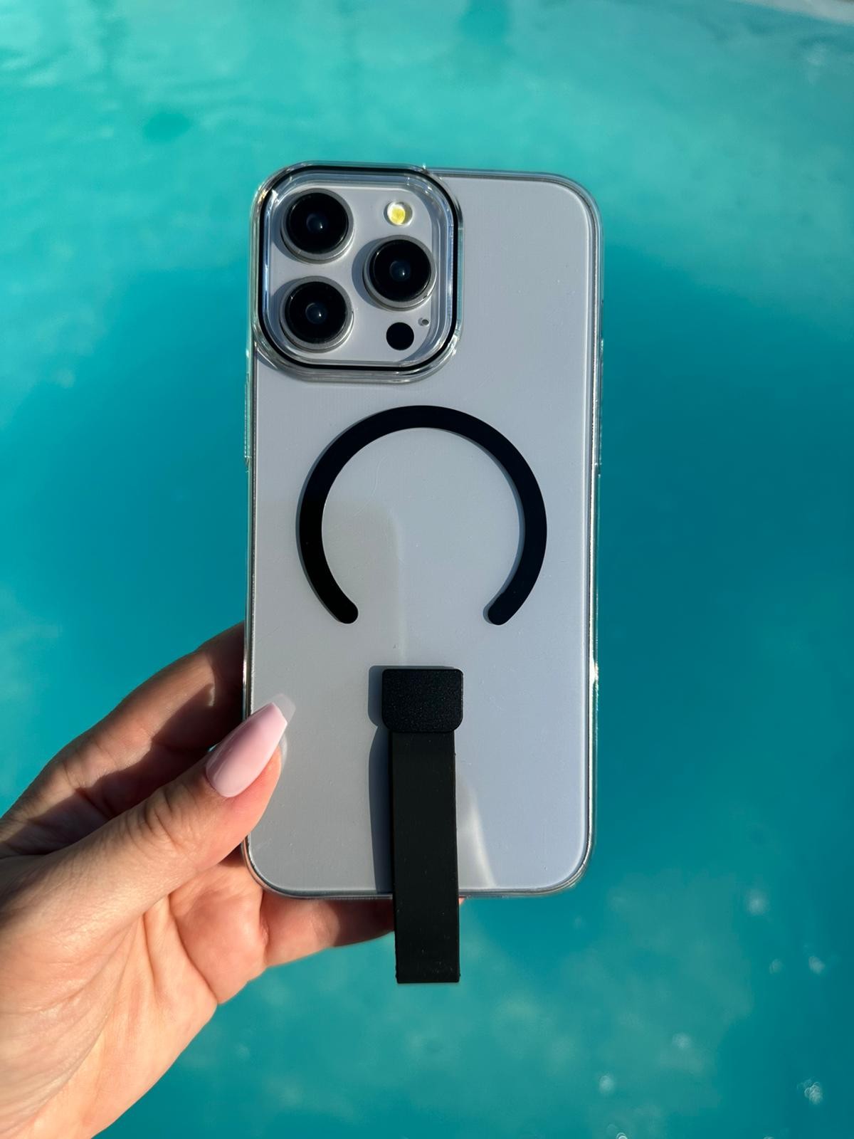 Magsafe Özellikli HoldEase Şeffaf Kılıf - Şeffaf Siyah
