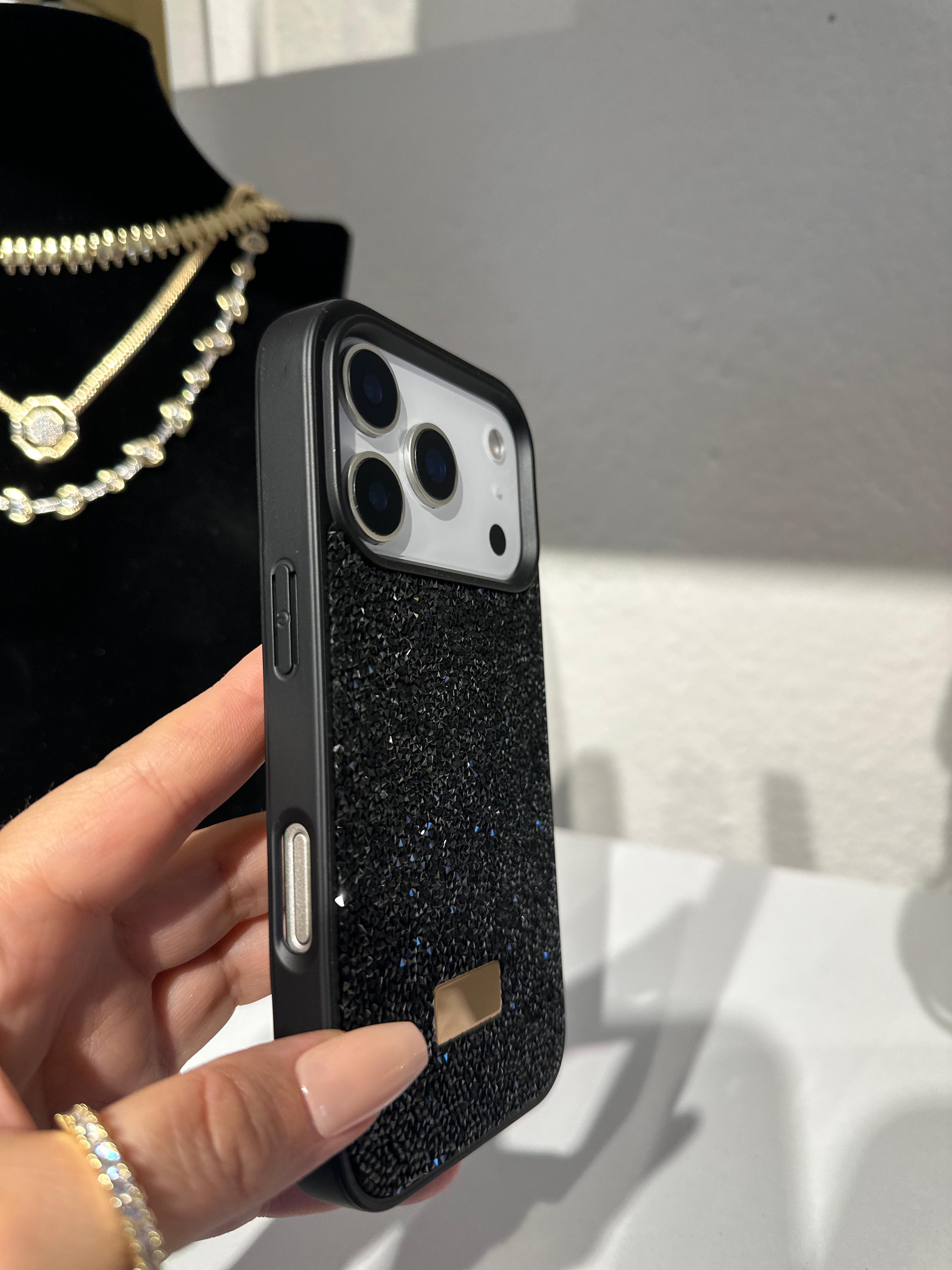 Diamond Simli Kılıf - Siyah