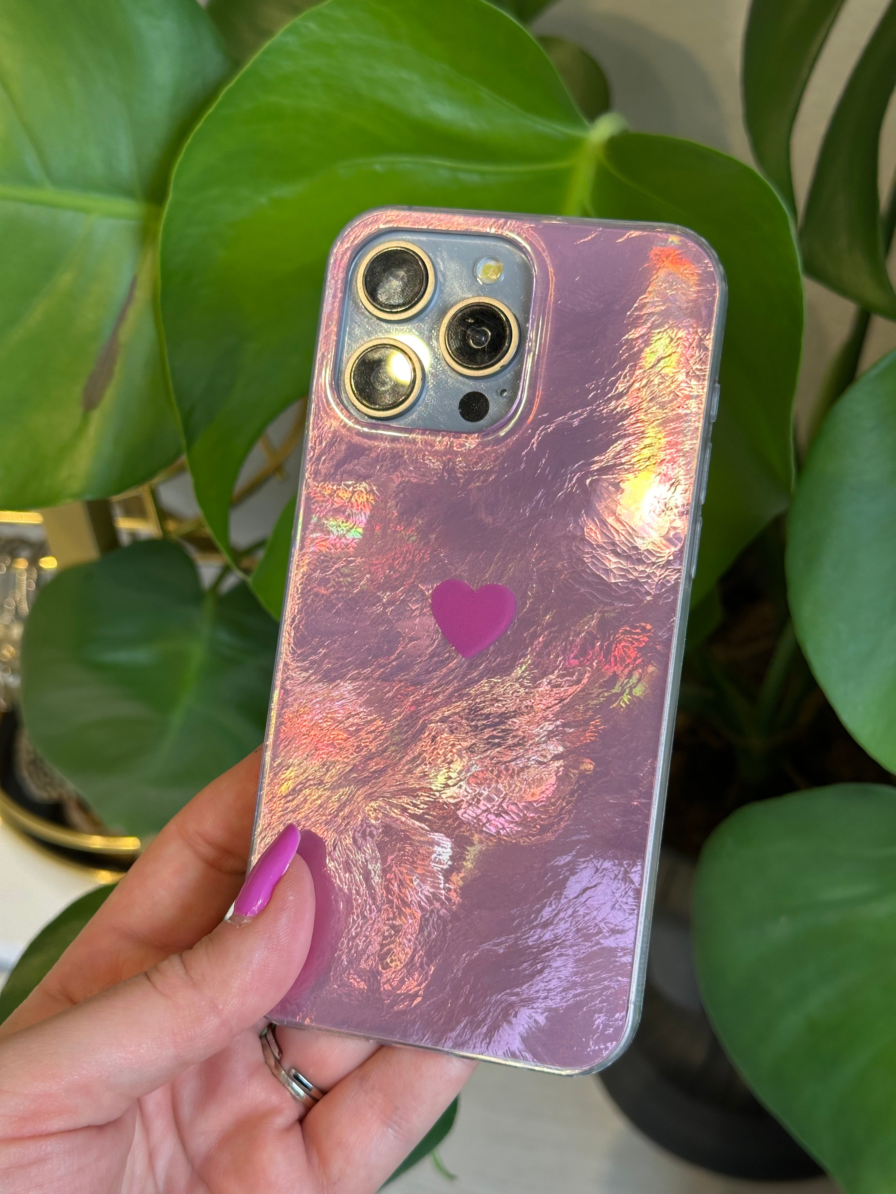 Pembe Kalpli Hologram Kılıf