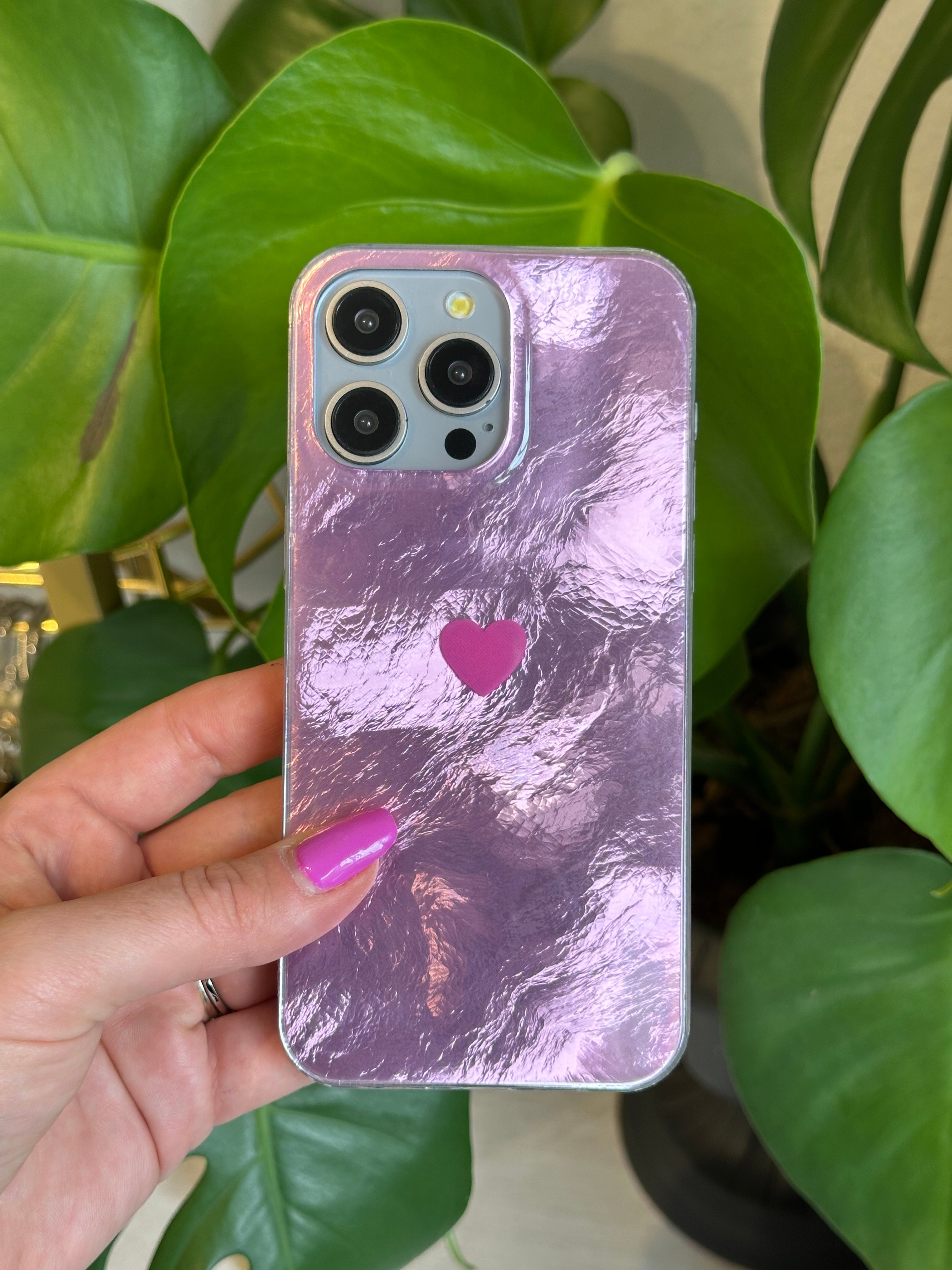 Pembe Kalpli Hologram Kılıf