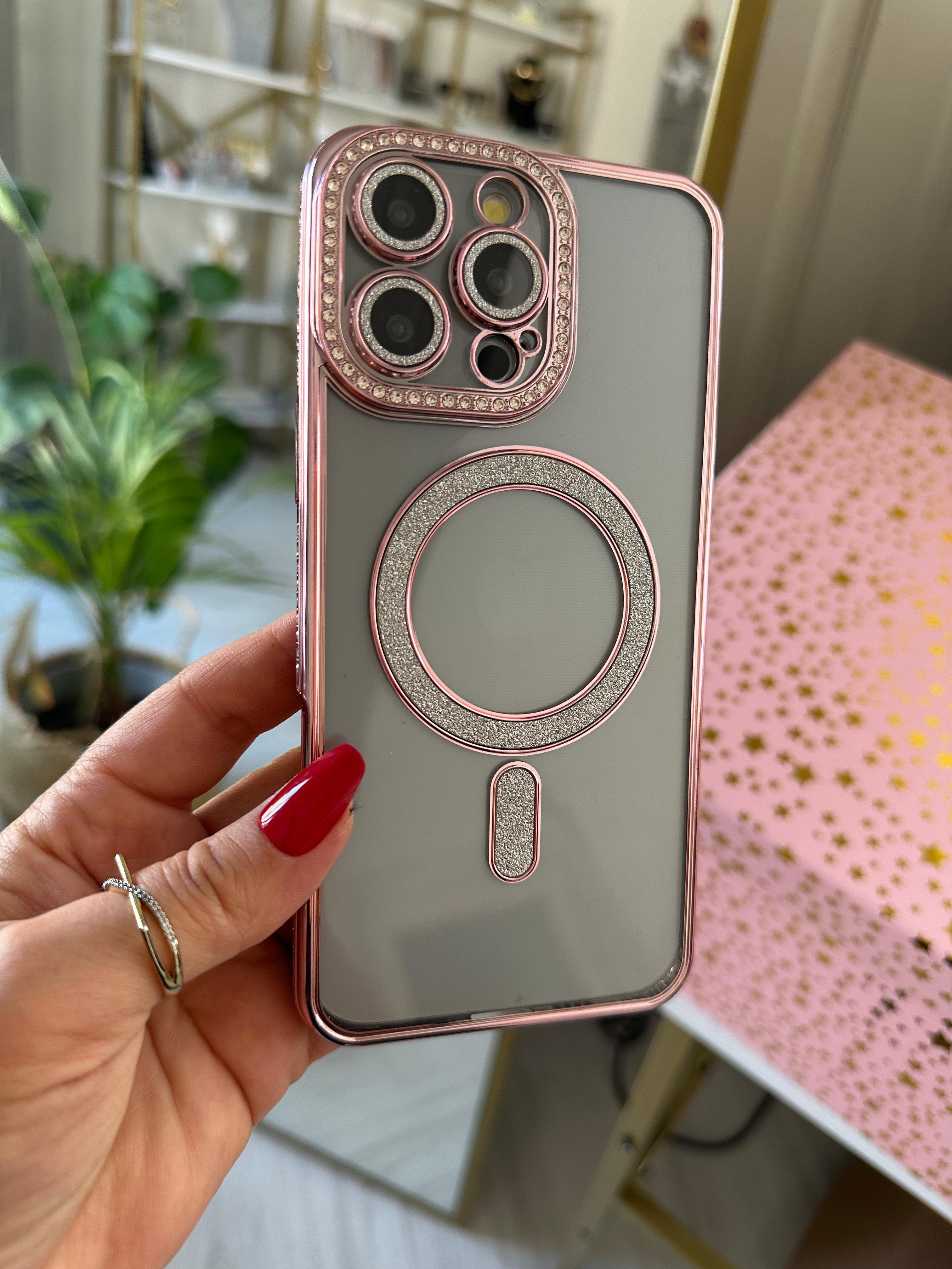 Swarovski Taşlı Kamera Korumalı Kılıf - Pembe