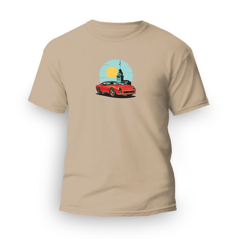 Retro Kırmızı – Unisex, Rahat Kalıp (Yarı Oversize), %100 Pamuk