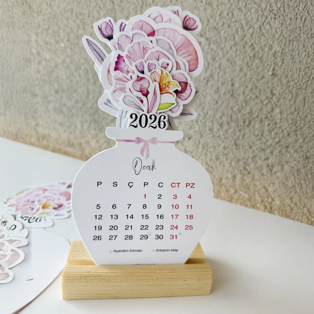 Doğanın Döngüsü Çiçekli Masaüstü Takvimi