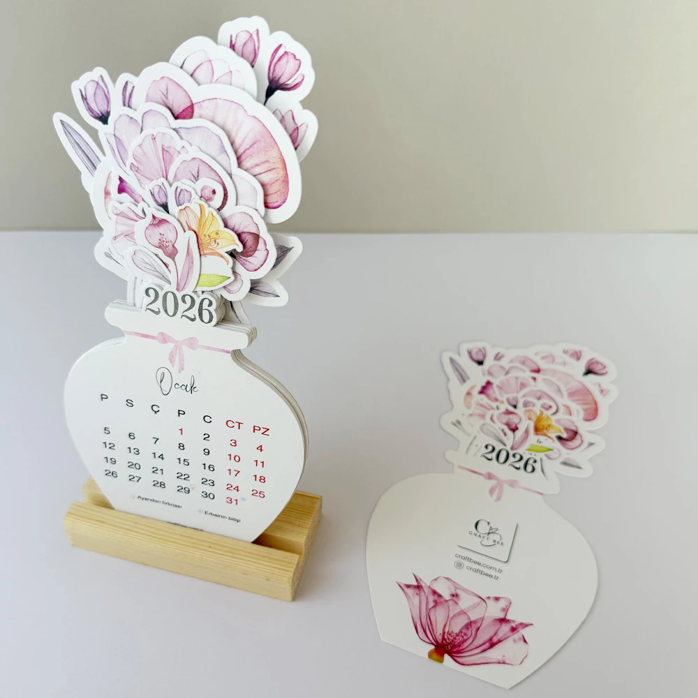 Doğanın Döngüsü Çiçekli Masaüstü Takvimi