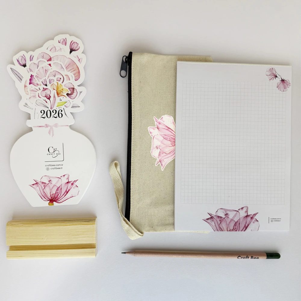 Doğanın Döngüsü Çiçekli Masaüstü Takvim Seti