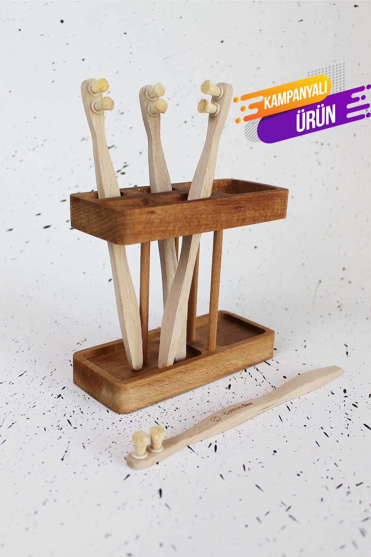 Wooden Toothbrush Stand