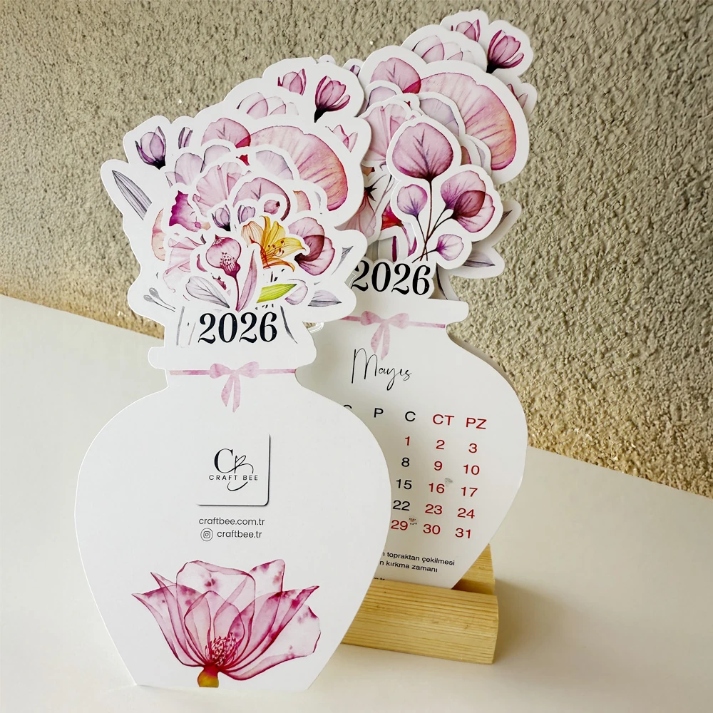 Doğanın Döngüsü Çiçekli Masaüstü Takvimi