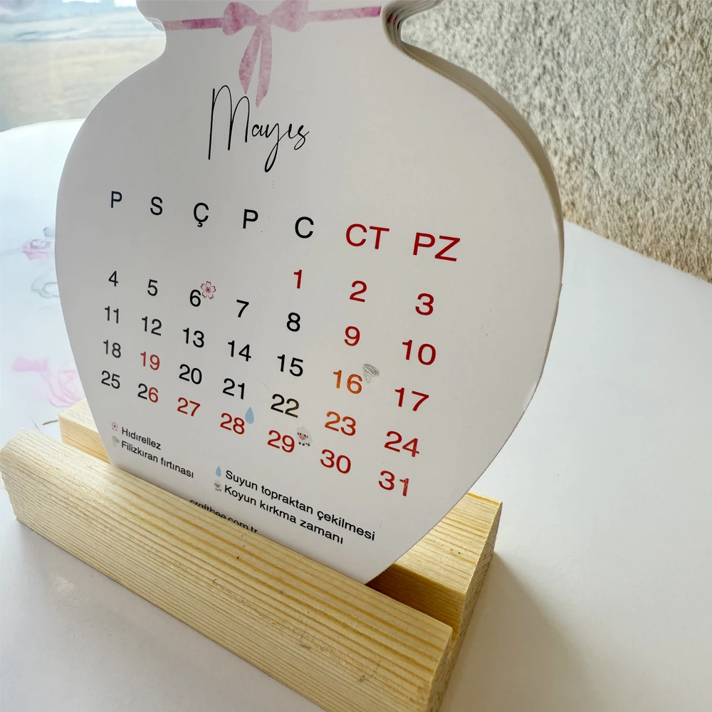 Doğanın Döngüsü Çiçekli Masaüstü Takvimi