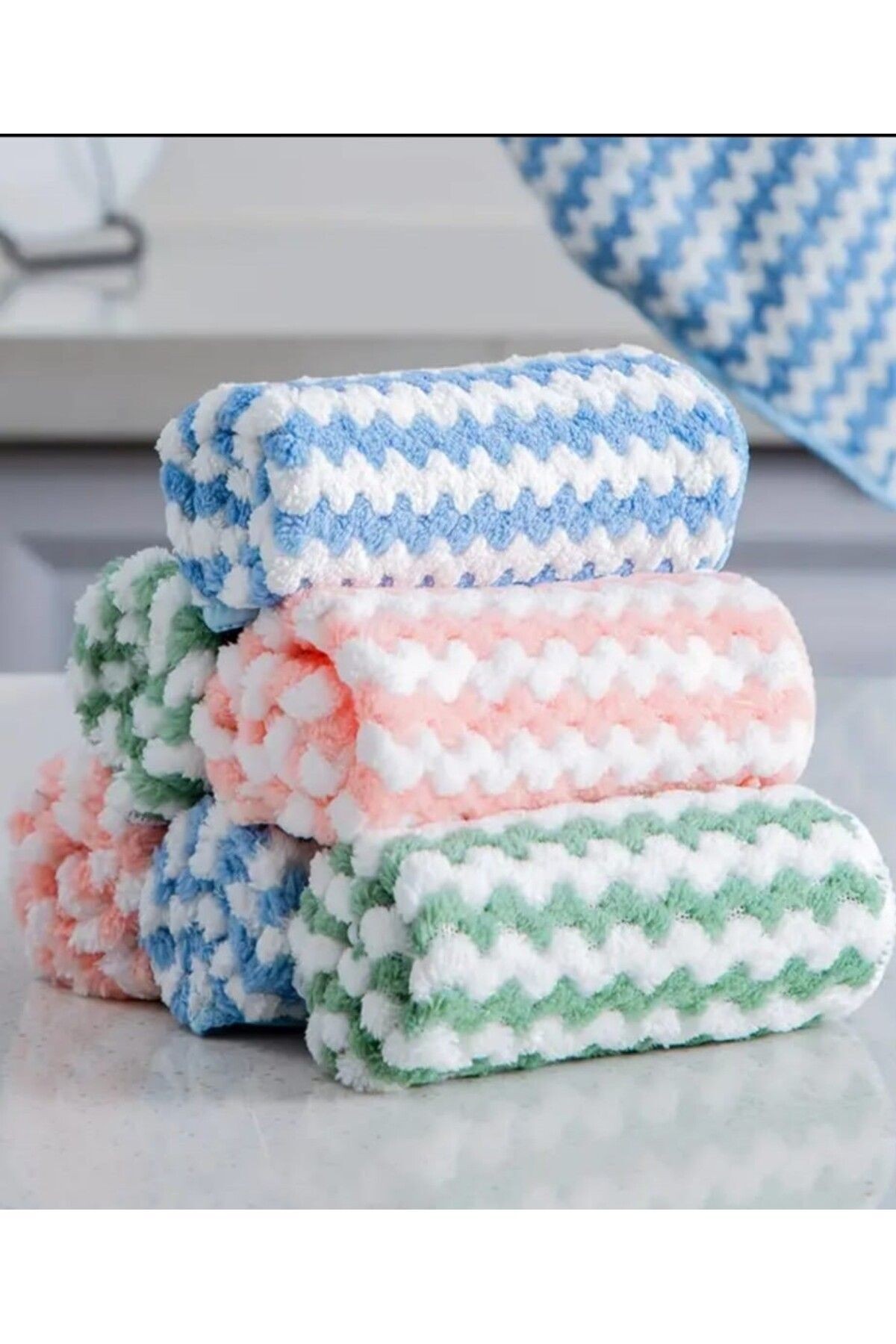 3 Adet Mikrofiber Temizlik Bezi Waffle Mutfak Bezi Polar Mercan Temizlik Bezi 30x30 Cm