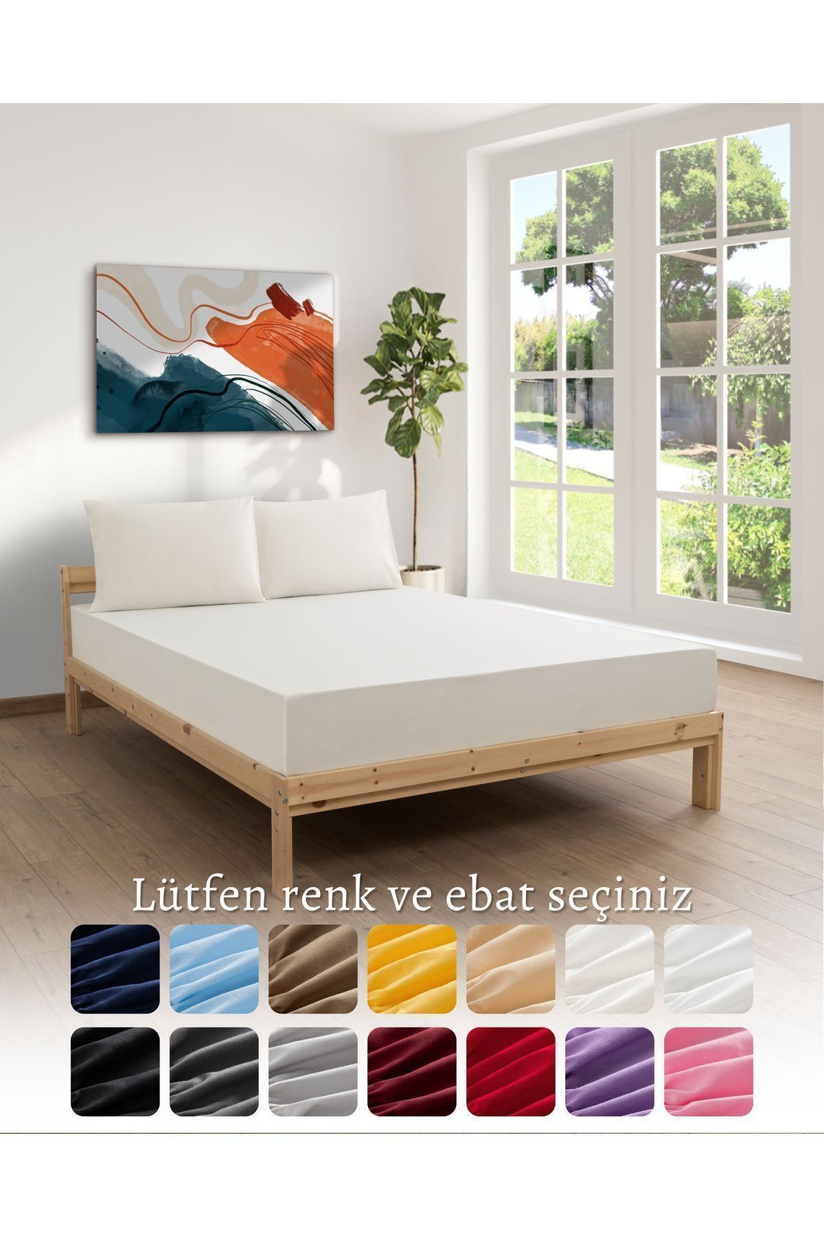 Renkli Lastikli Çarşaf Takımı (Pamuklu Nevresim Kumaşı, Yastık Kılıflı) 7 Farklı Ebat