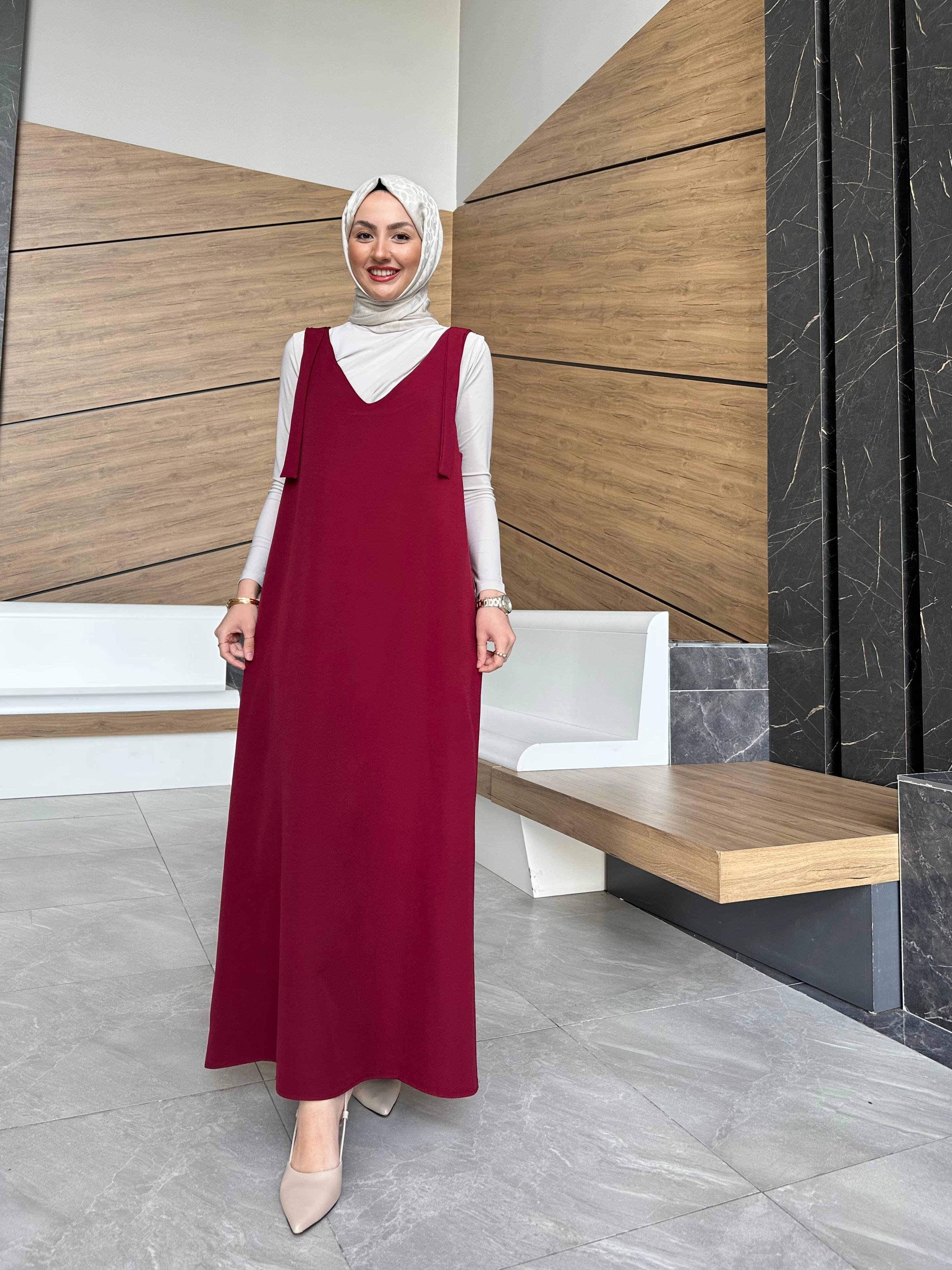 Omuz Bağcıklı Jile - Bordo