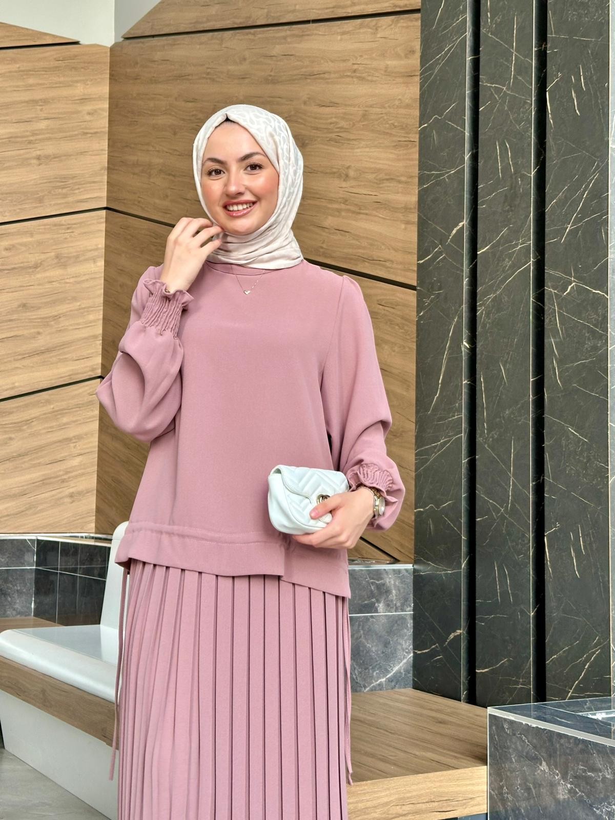 Double Krep Kumaş Nisan Takım