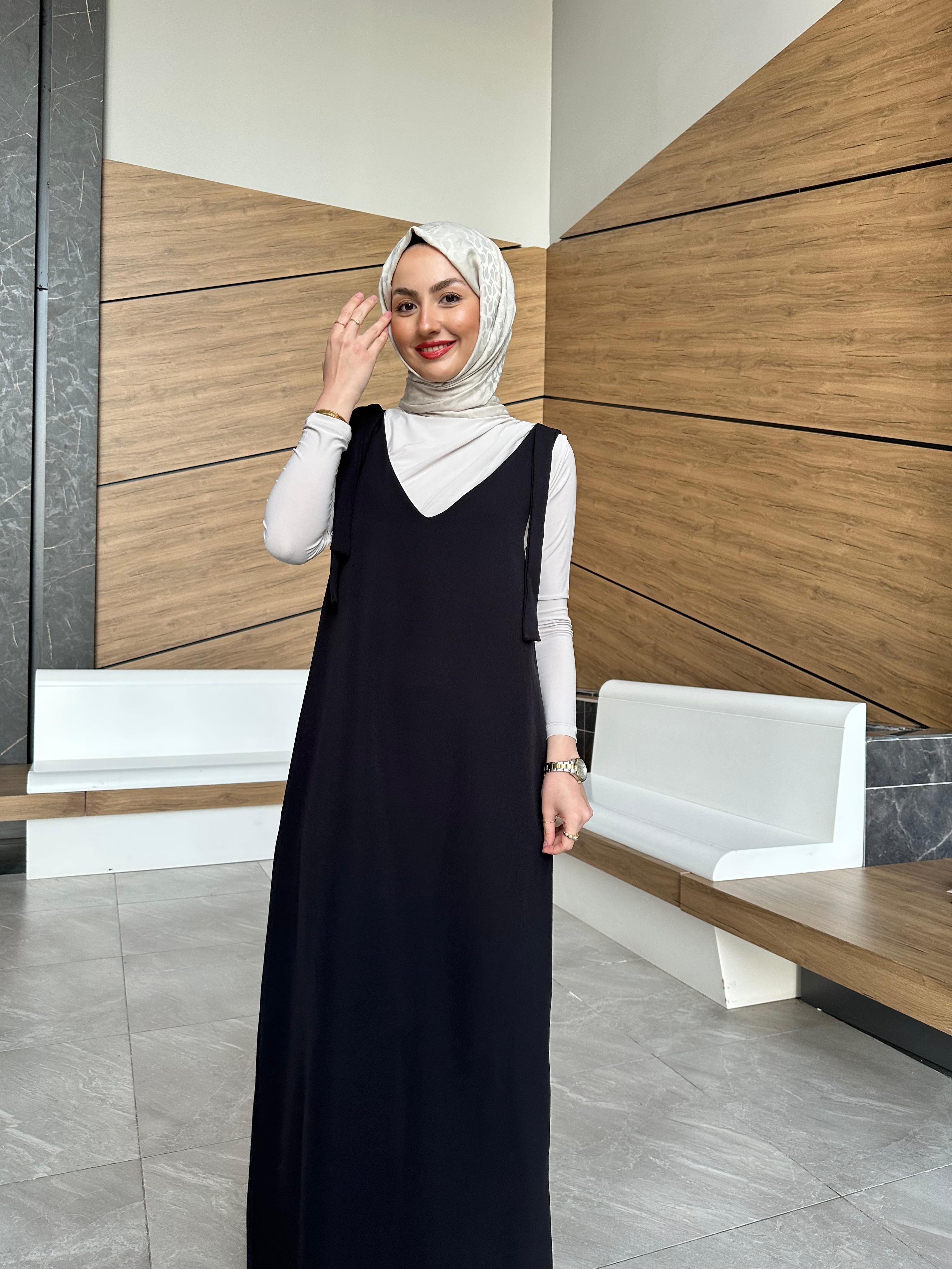 Omuz Bağcıklı Jile - Siyah