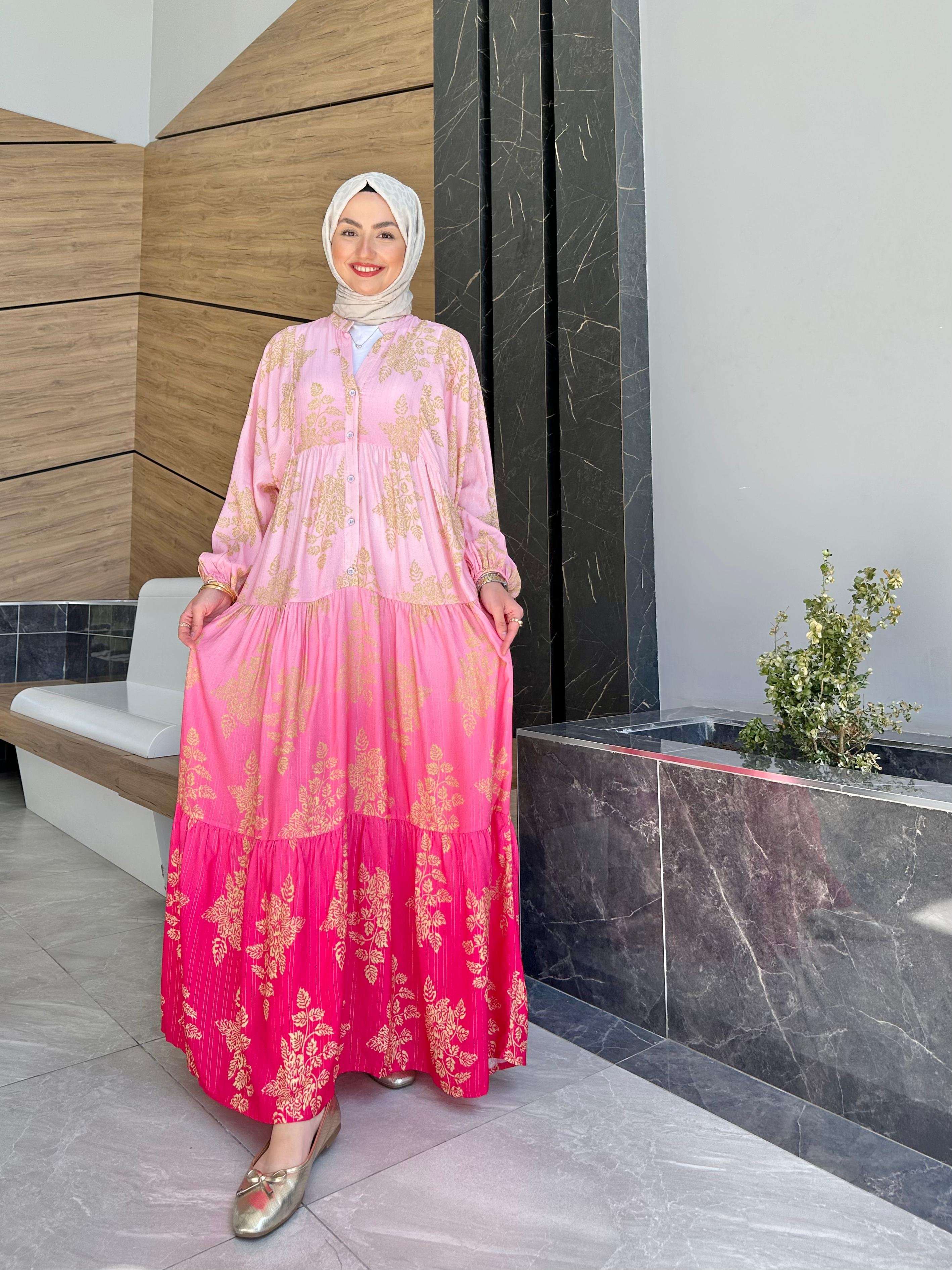 Linda Degrade Pamuk Elbise 
