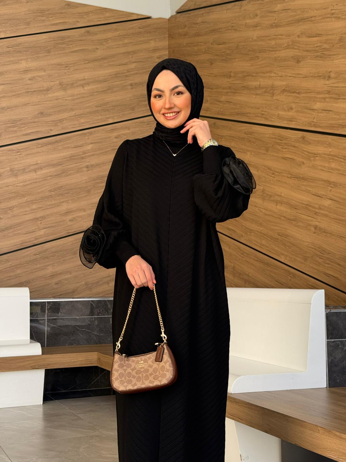 Premium Merserize Sarah Elbise  - Siyah