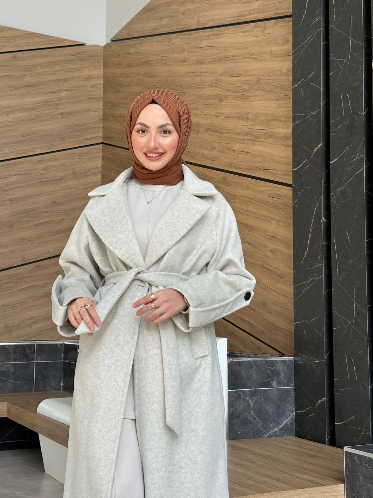 Astarlı Premium Kaşe Kaban  - Bej