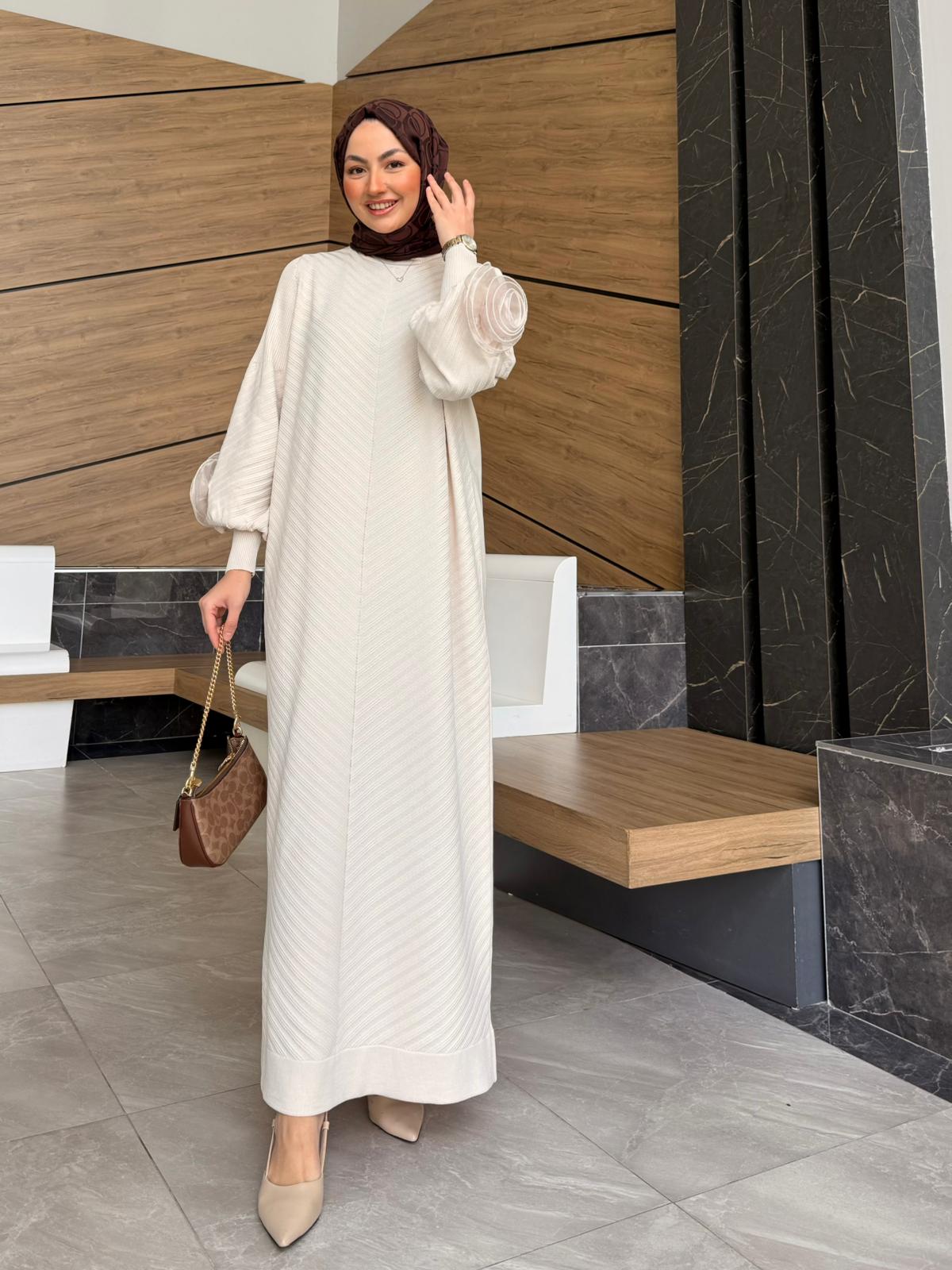 Premium Merserize Sarah Elbise  - Bej