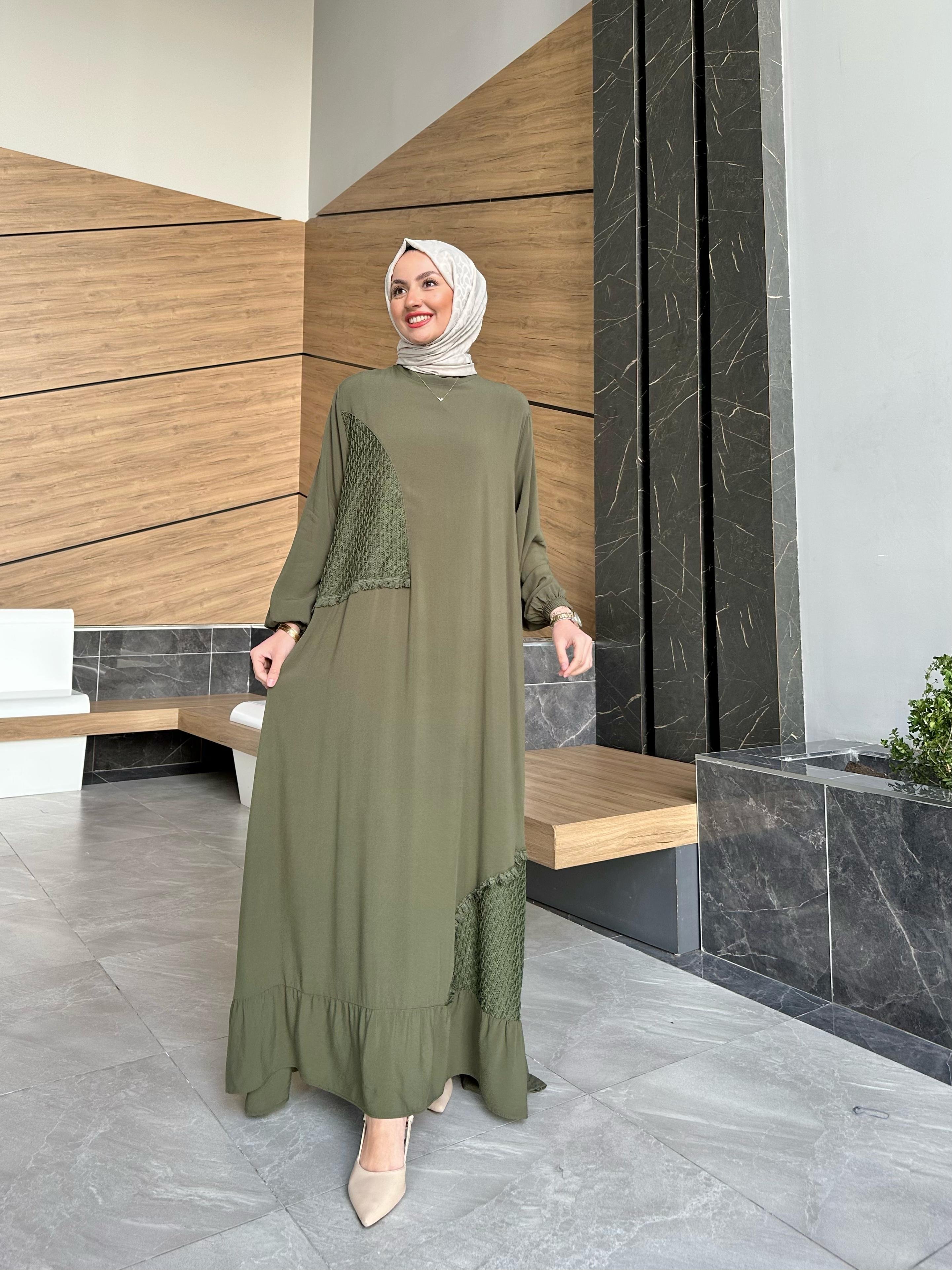 Nalia Dantel Ve Fırfır Detay Pamuk Elbise