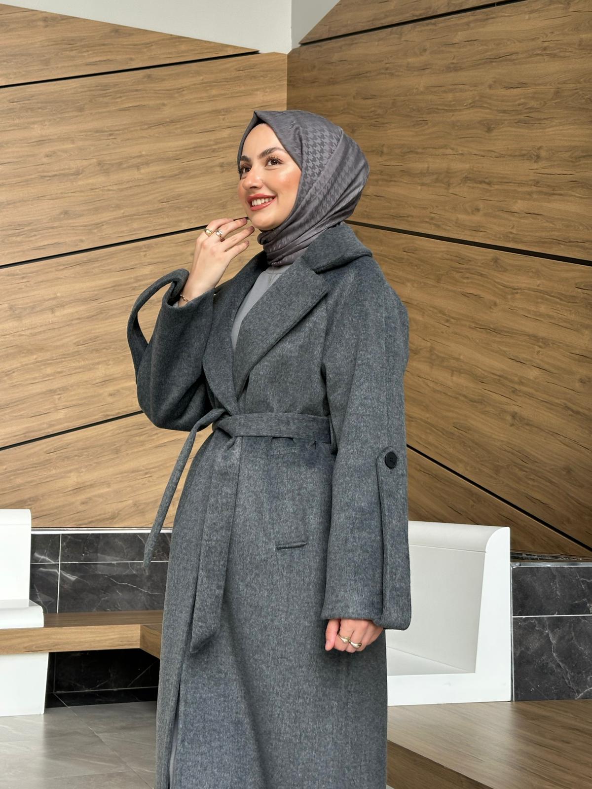 Astarlı Premium Kaşe Kaban  - Antrasit