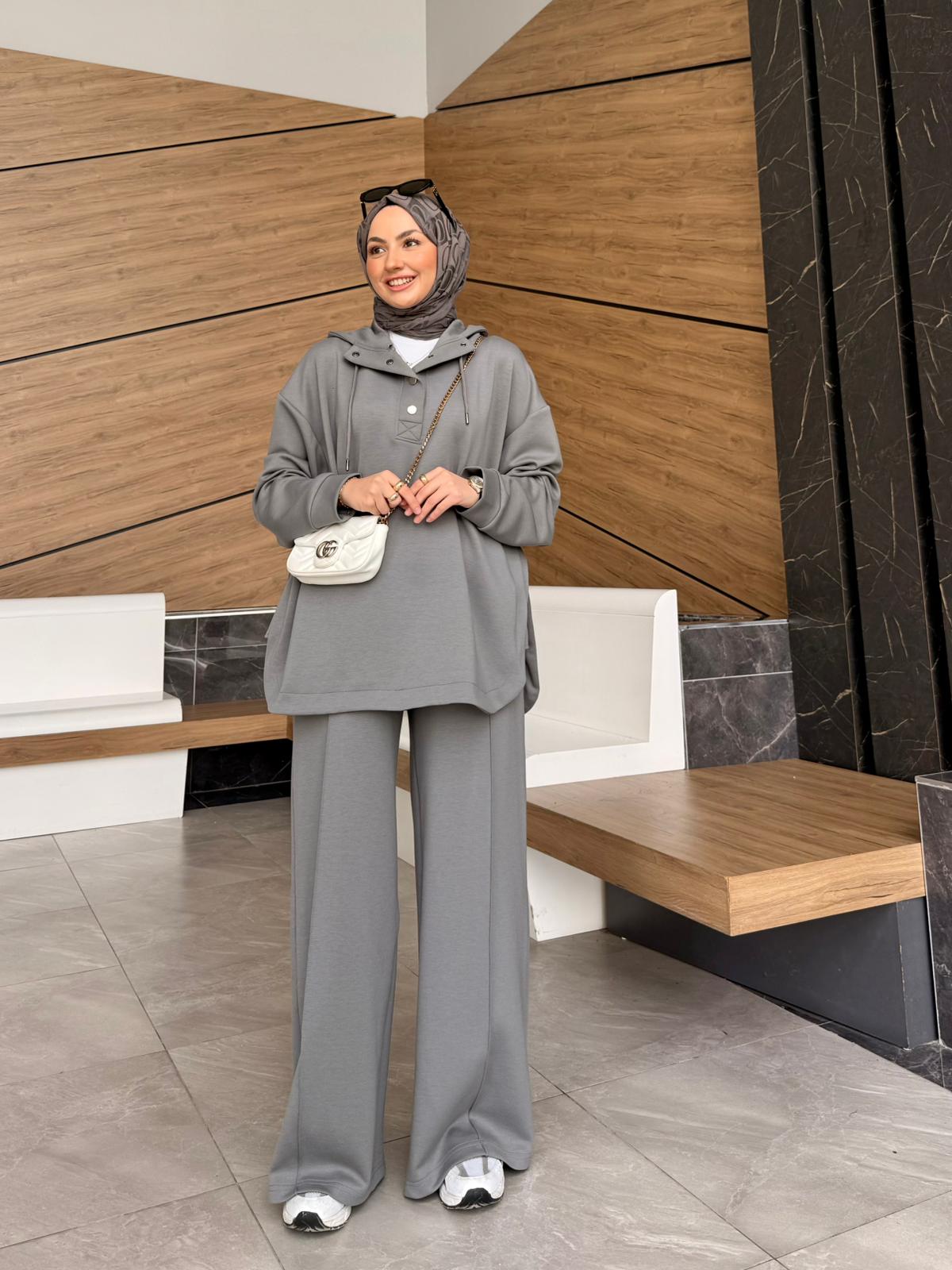 Double Oysh Kumaş Nancy Takım - gri