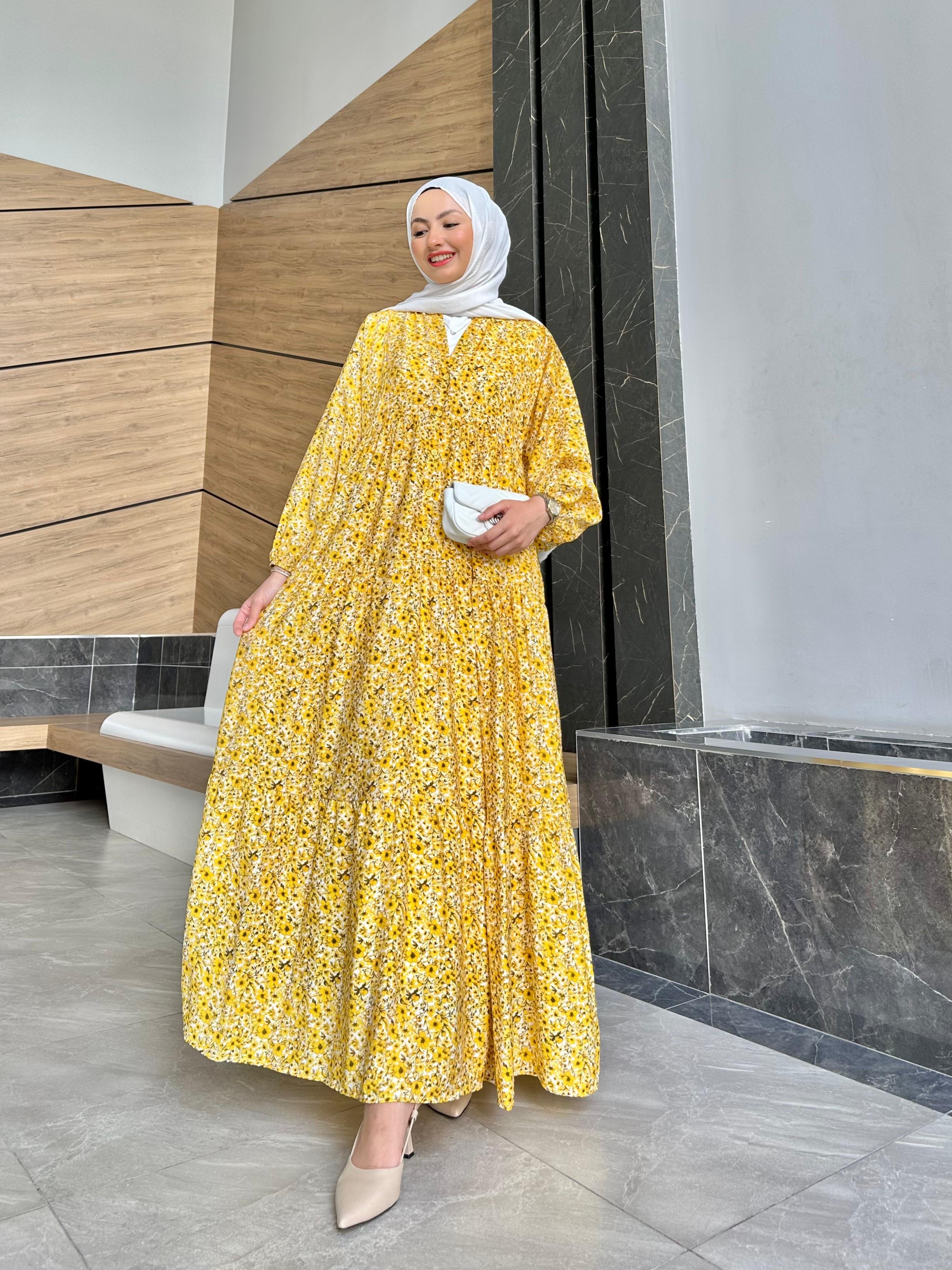Mango Kumaş Pamuk Flower Elbise