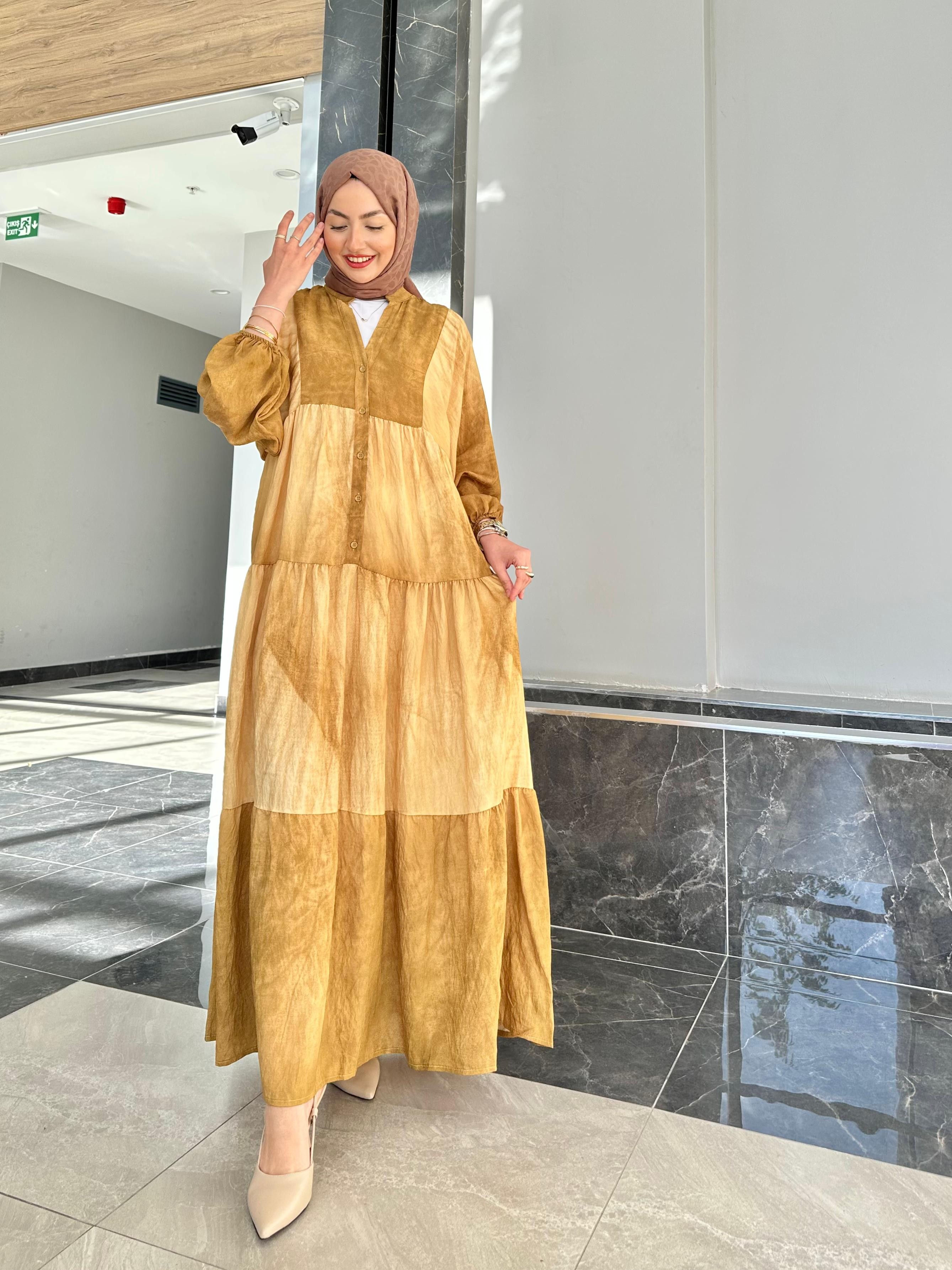 Batik Desen Pamuklu Elbise 