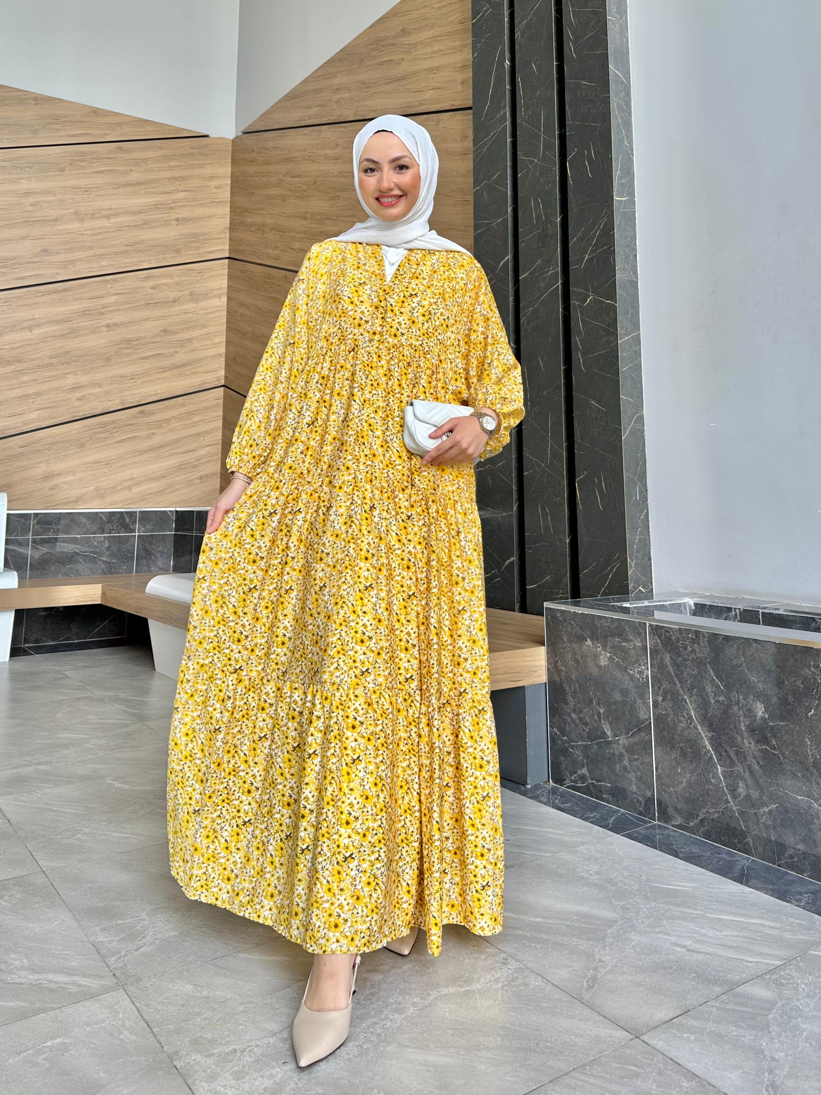 Mango Kumaş Pamuk Flower Elbise