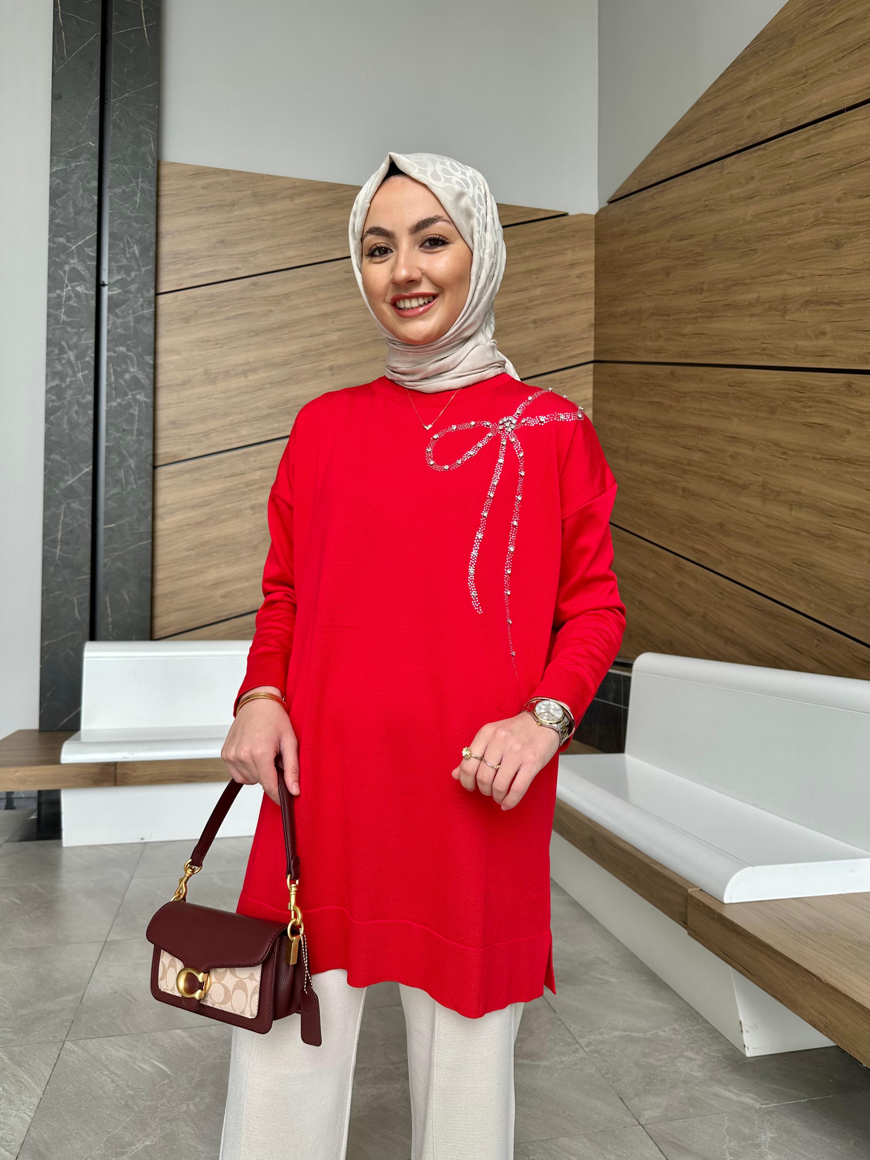 Fiyonk Detaylı Premium Merserize Tunik