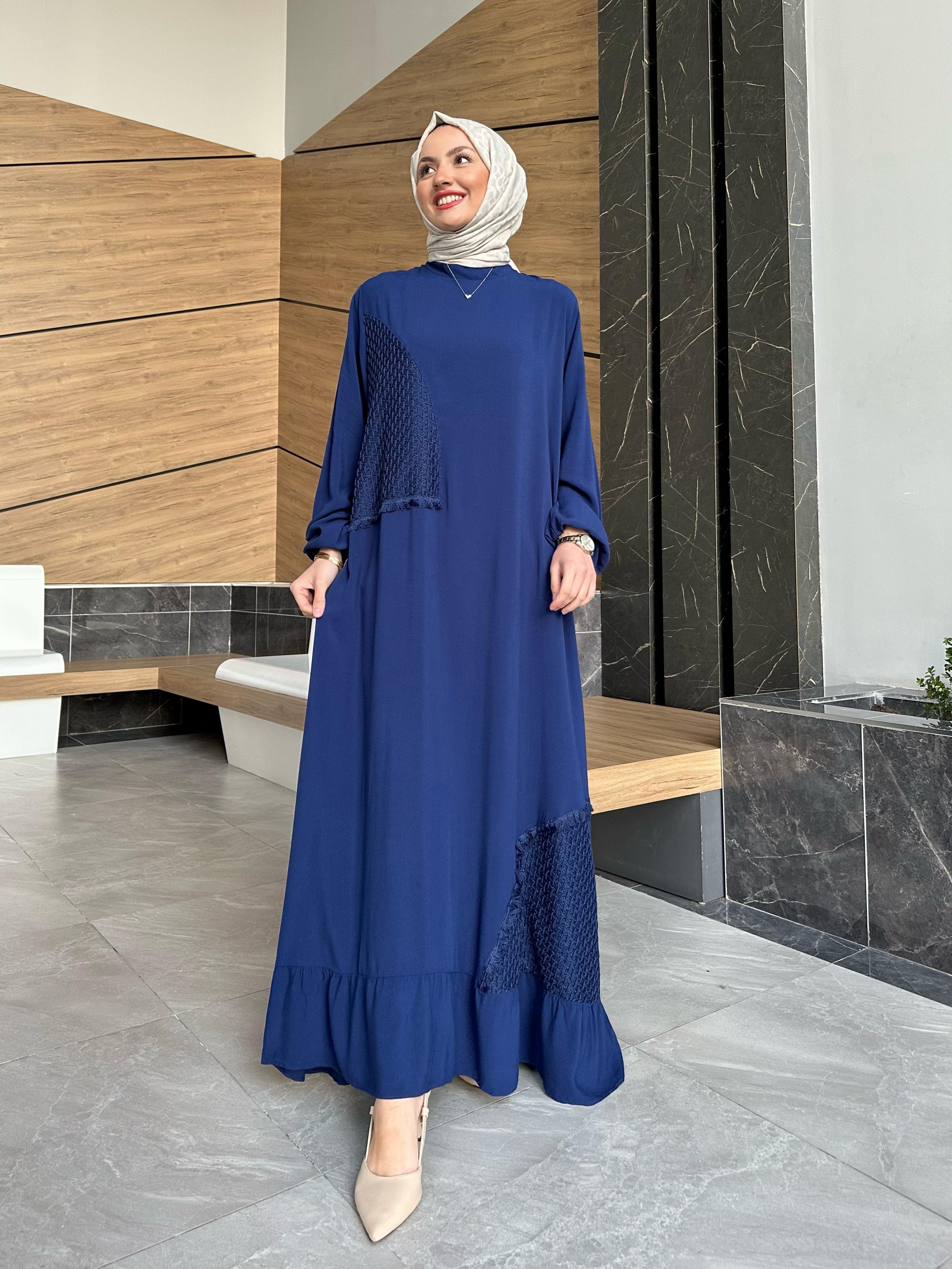 Nalia Dantel Ve Fırfır Detay Pamuk Elbise