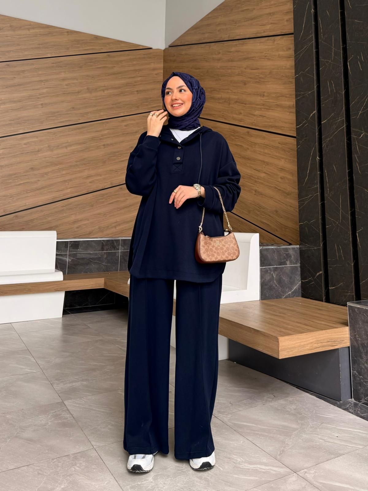 Double Oysh Kumaş Nancy Takım - Lacivert