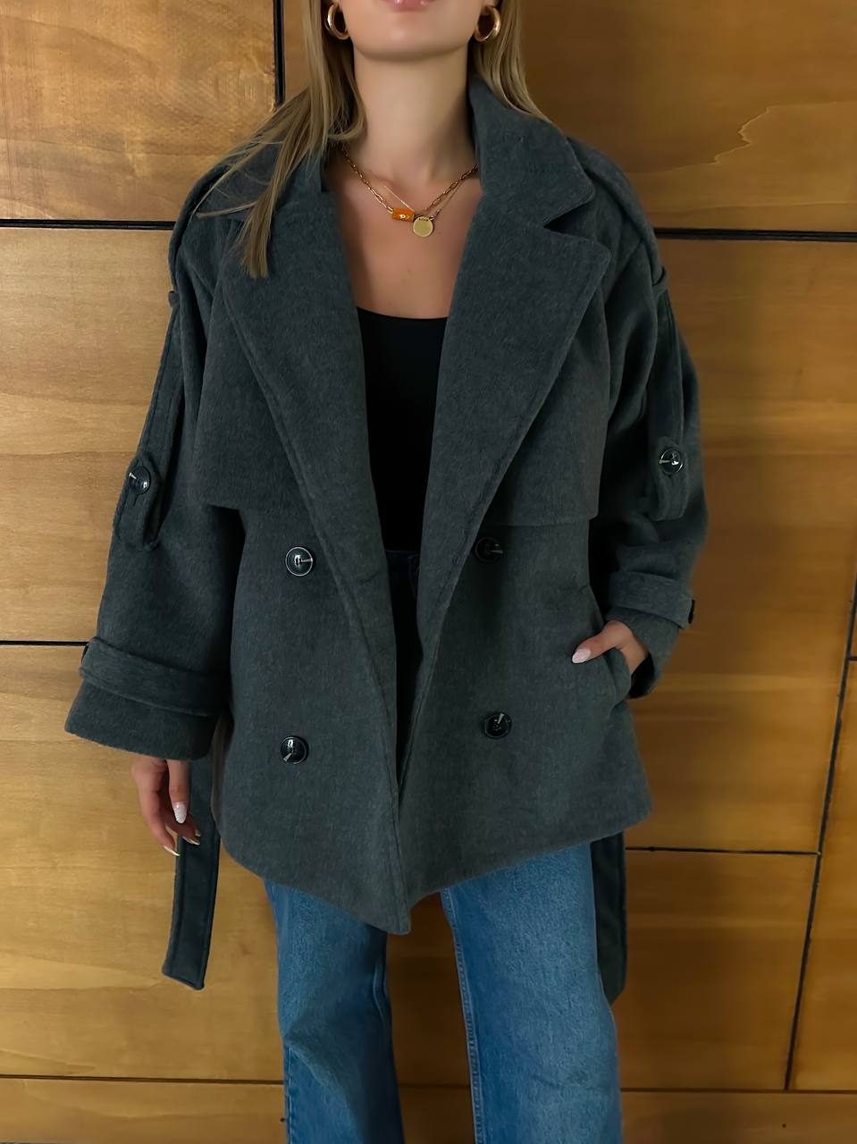 VENDY KUŞAKLI KAŞE CEKET 