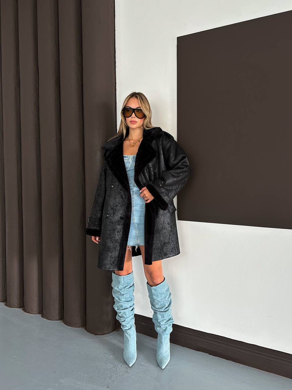 SUNİ KÜRK UZUN PALTO