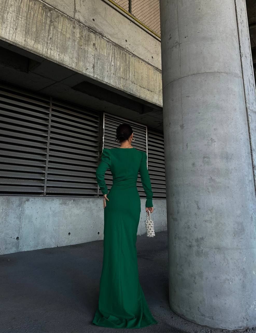 SCUBA DERİN YIRTMAÇLI ELBİSE