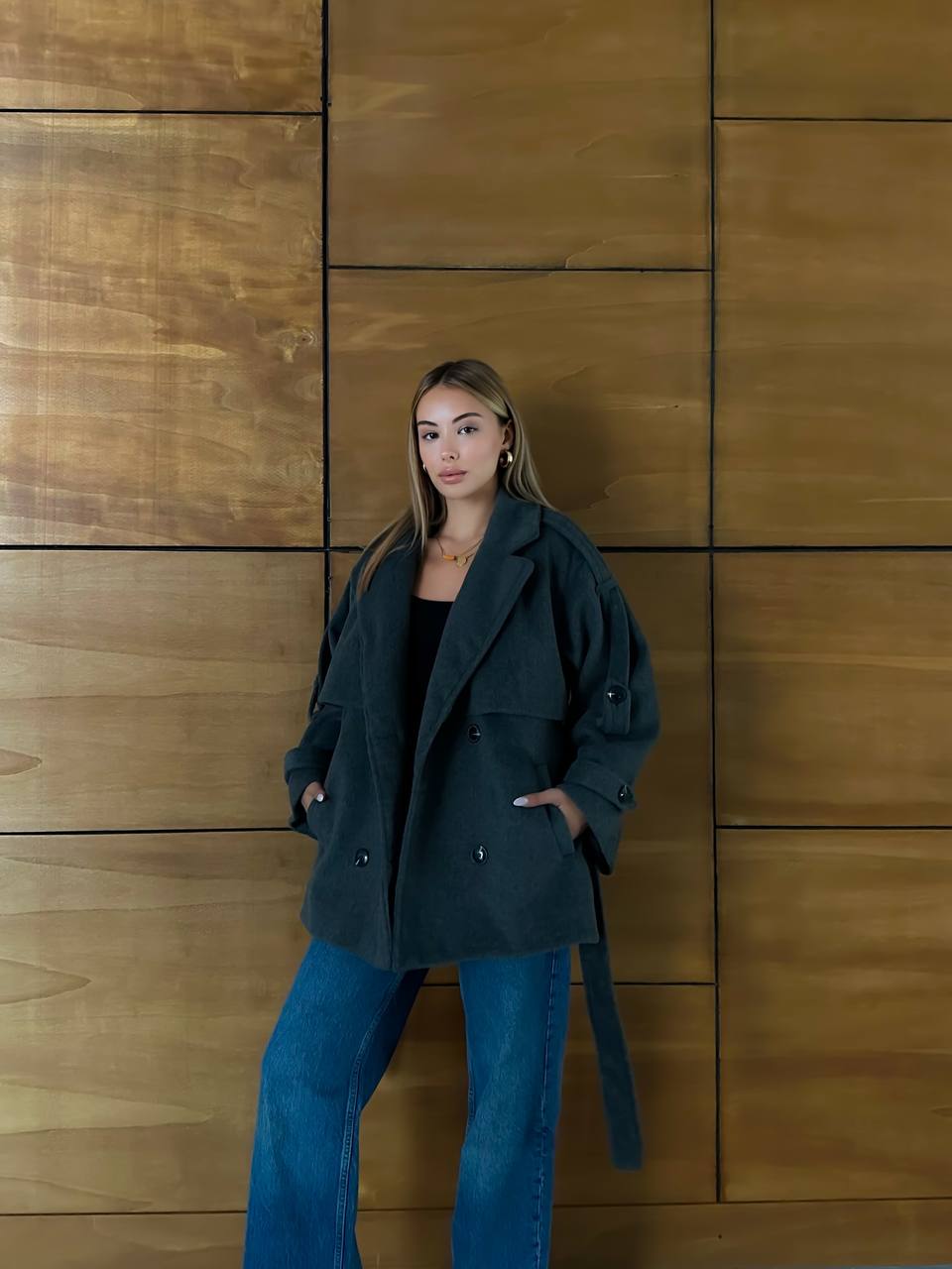 VENDY KUŞAKLI KAŞE CEKET 