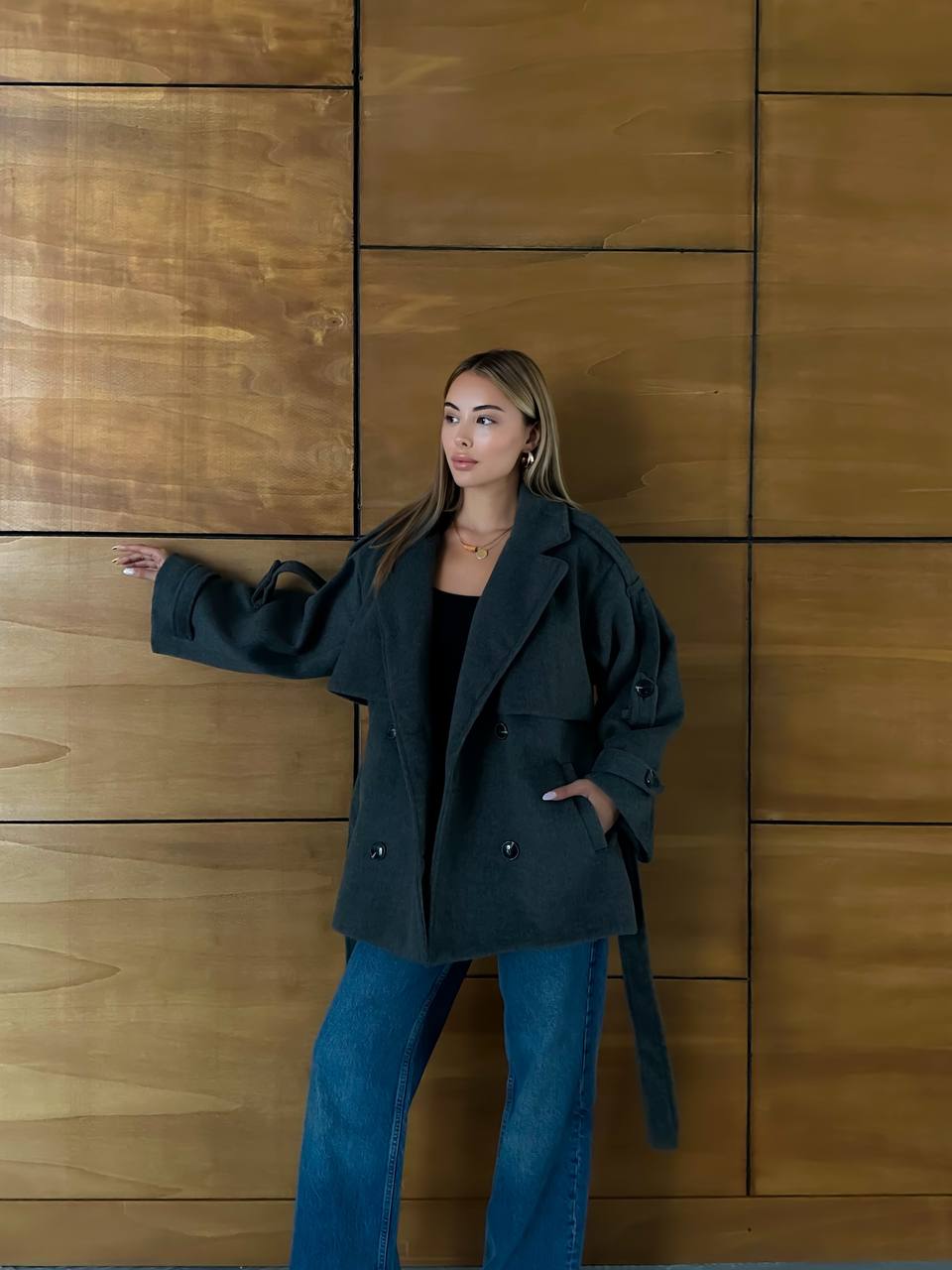 VENDY KUŞAKLI KAŞE CEKET 