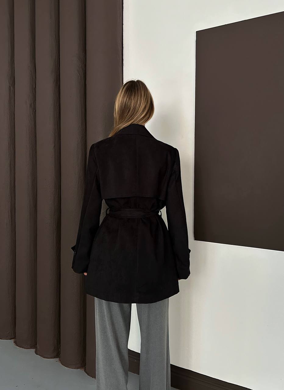 SUNİ SÜET UZUN CEKET