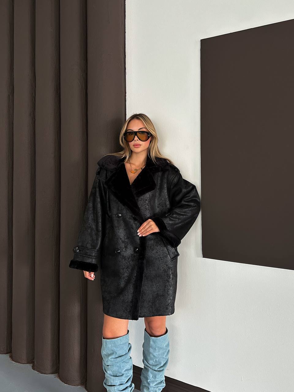 SUNİ KÜRK UZUN PALTO