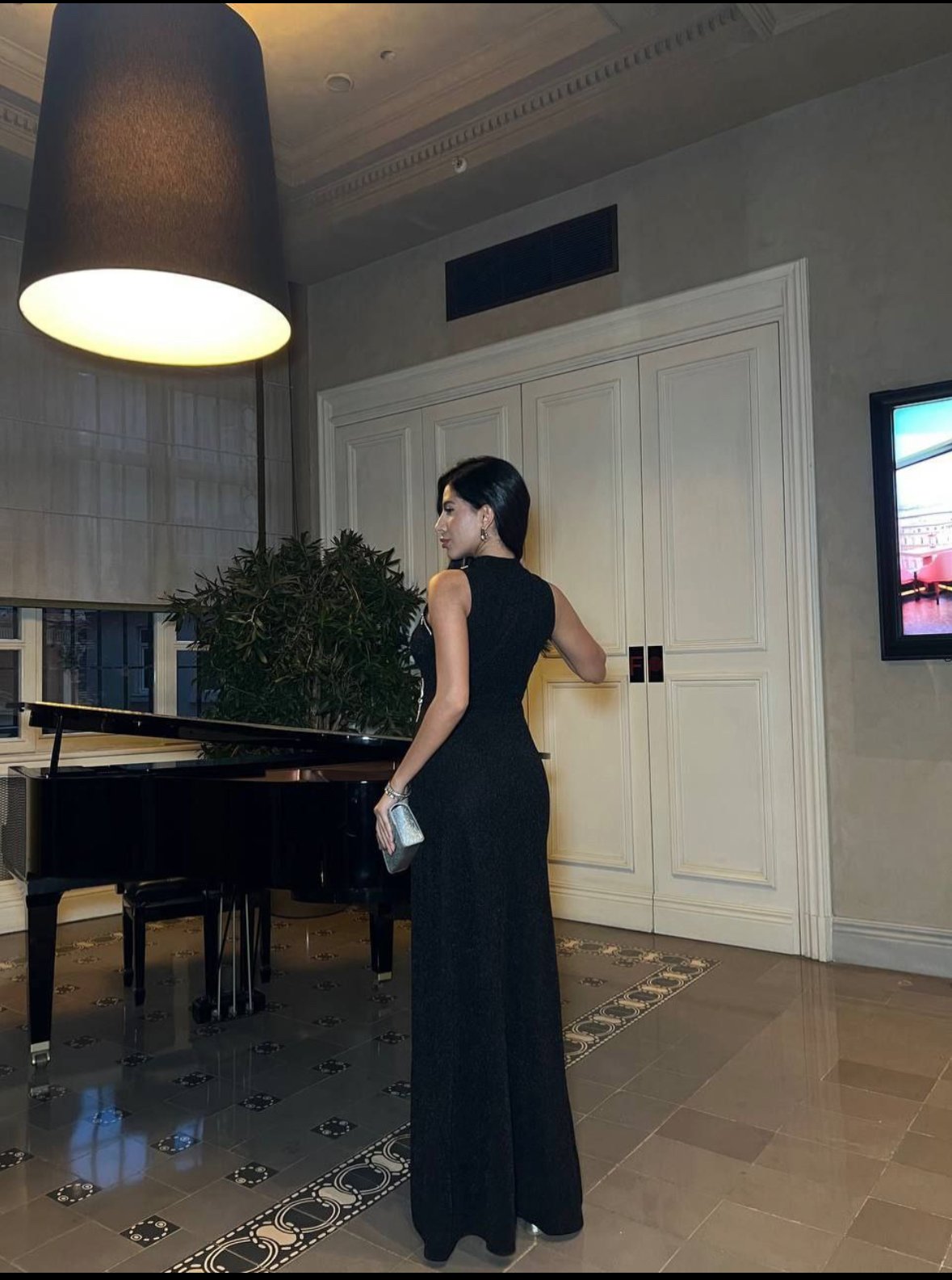 FLOWERS MAXİ YIRTMAÇLI ELBİSE