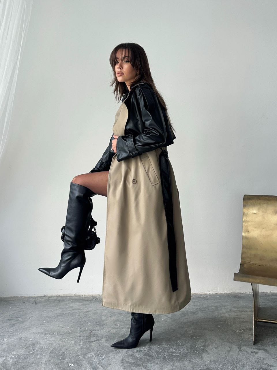 SUNİ DERİ TRENÇKOT CEKET