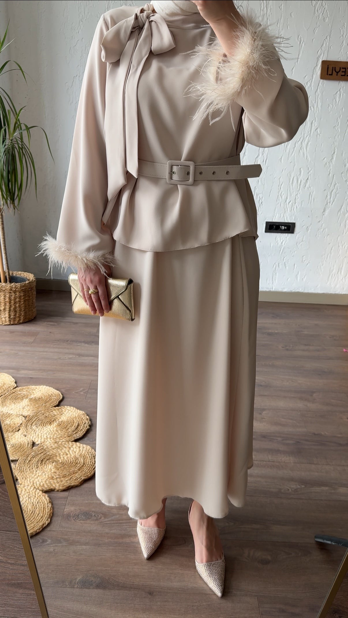 Premium Kolu Tüylü Takım