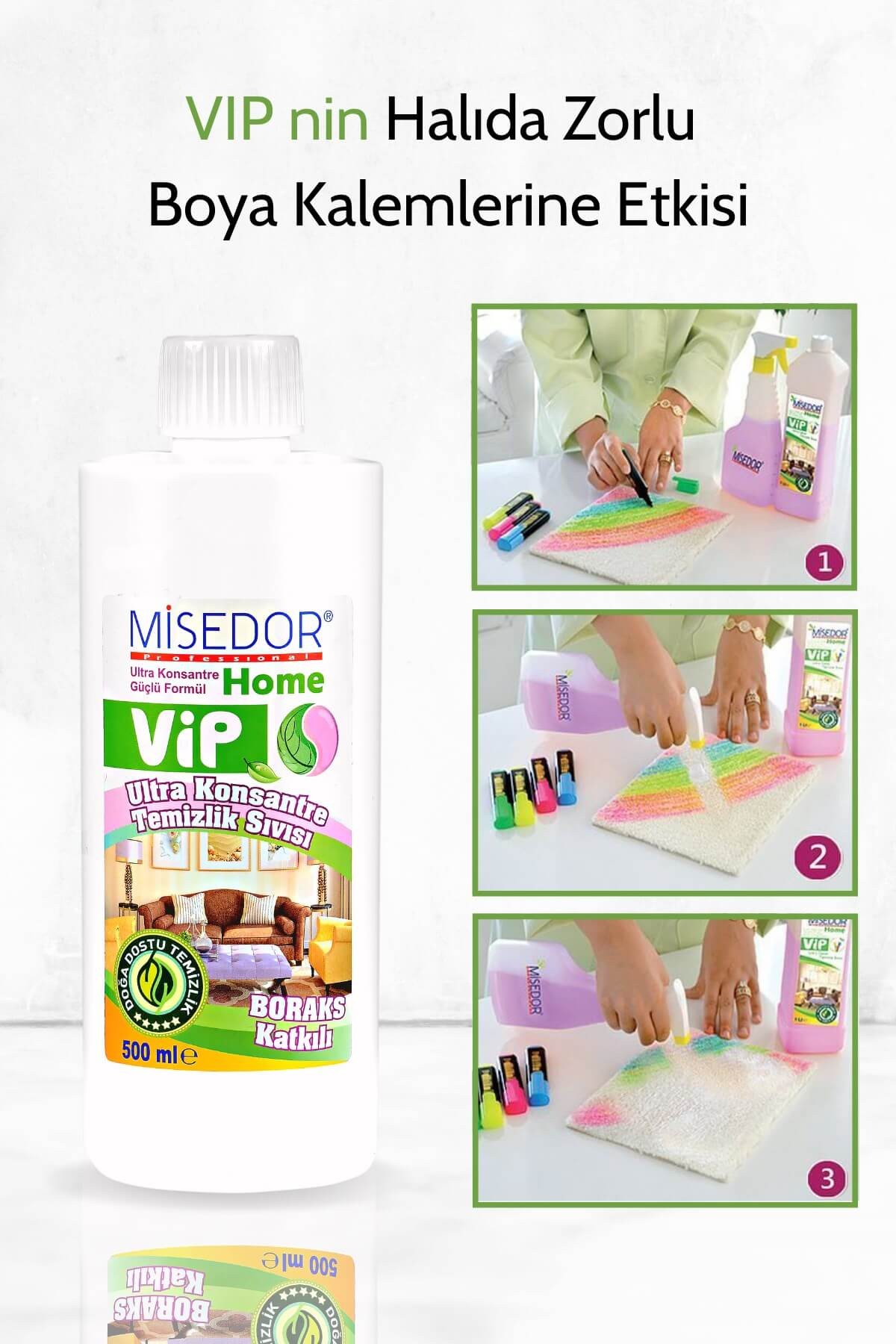 Misedor 3'lü Set Vip Doğal Genel Temizlik Sıvısı 500 ml