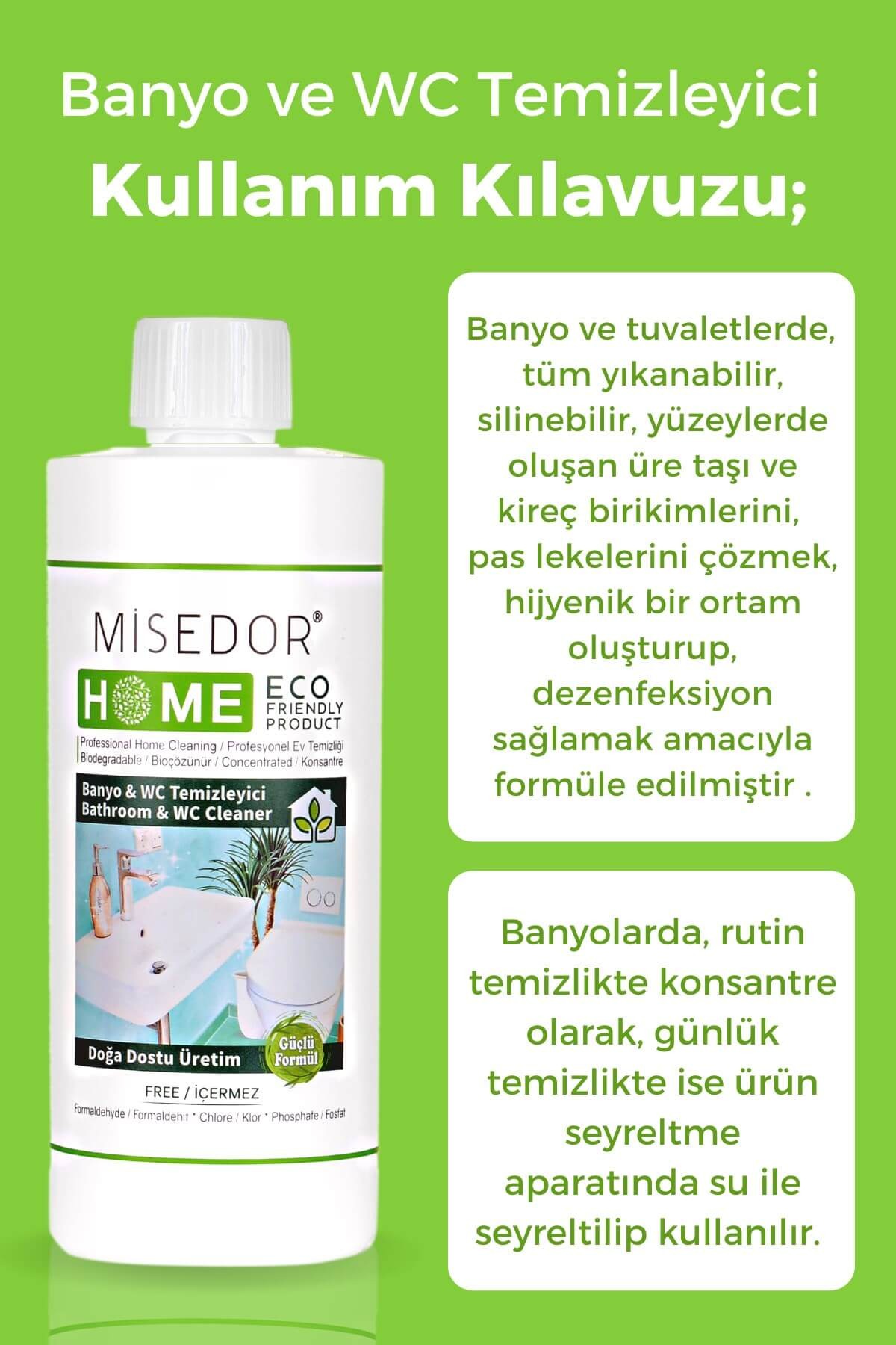 Misedor 3'lü Set Banyo ve Wc Temizleyici 500 ml