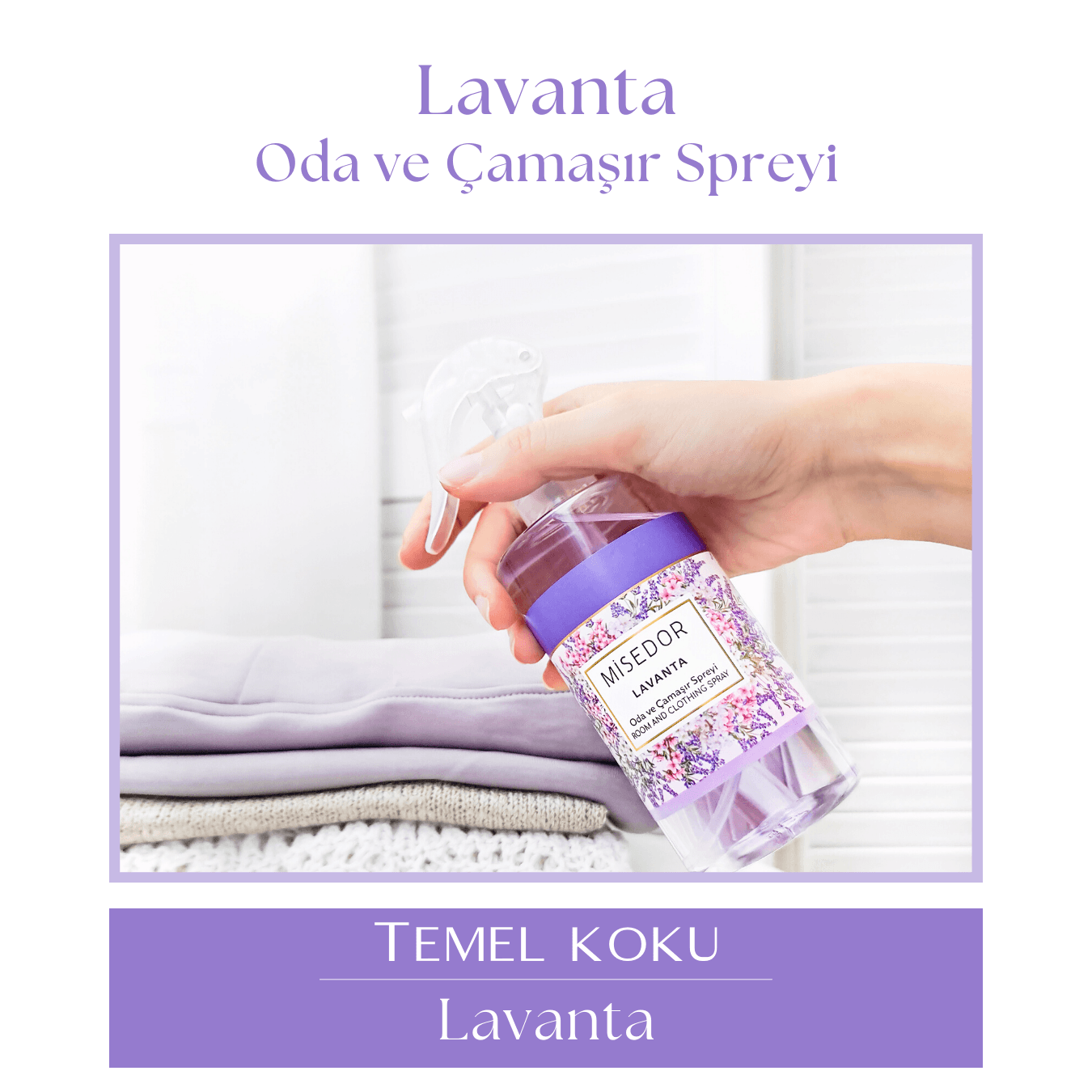 Misedor 2'li Set Lavanta Oda Kokusu ve Çamaşır Parfümü 330 ml