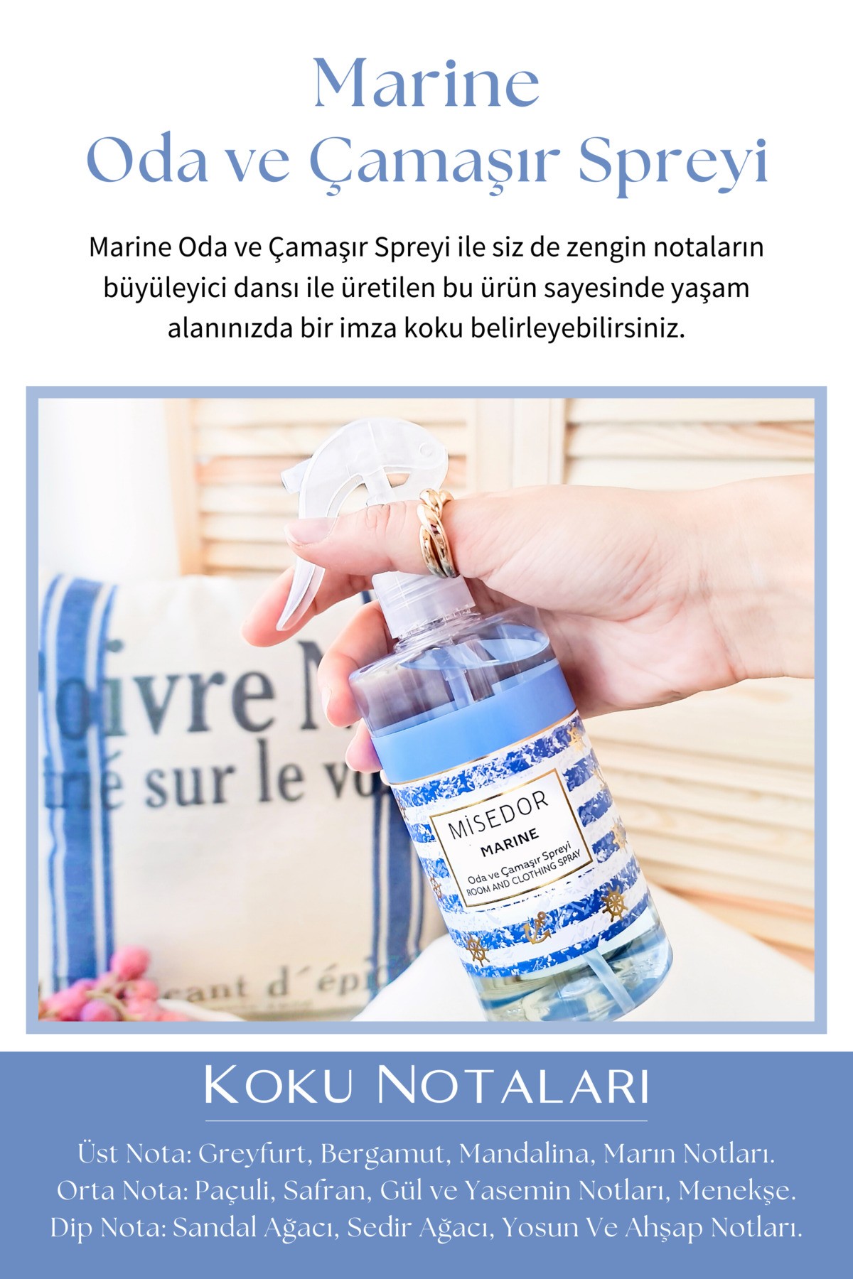 Misedor 2'li Set Beyaz Sabun ve Marine Oda ve Çamaşır Spreyi 330 ml