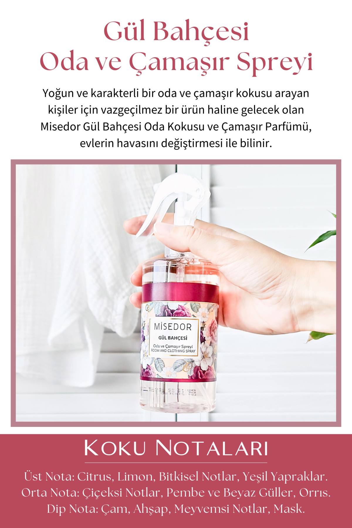 Misedor 2'li Set Gül Bahçesi Ve Vanilya Oda Ve Çamaşır Spreyi 330 Ml